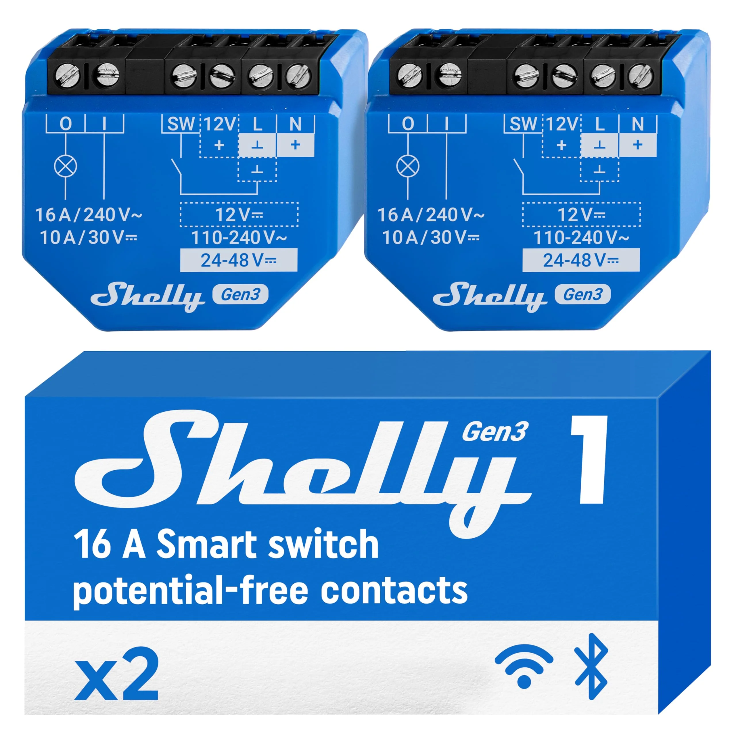 Shelly Relais ``1 Gen3 2er Pack`` max 16A