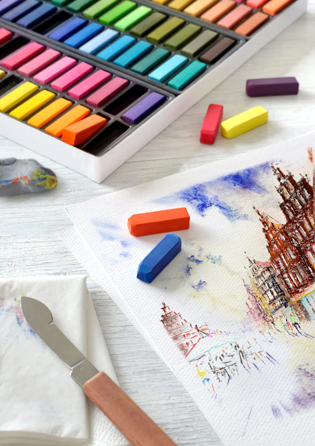 Faber-Castell Creative Studio Soft Pastel Mini Sticks (1.25”) - 24 Vivid Colors 24 Count (Pack of 1) Assorted - Image 4
