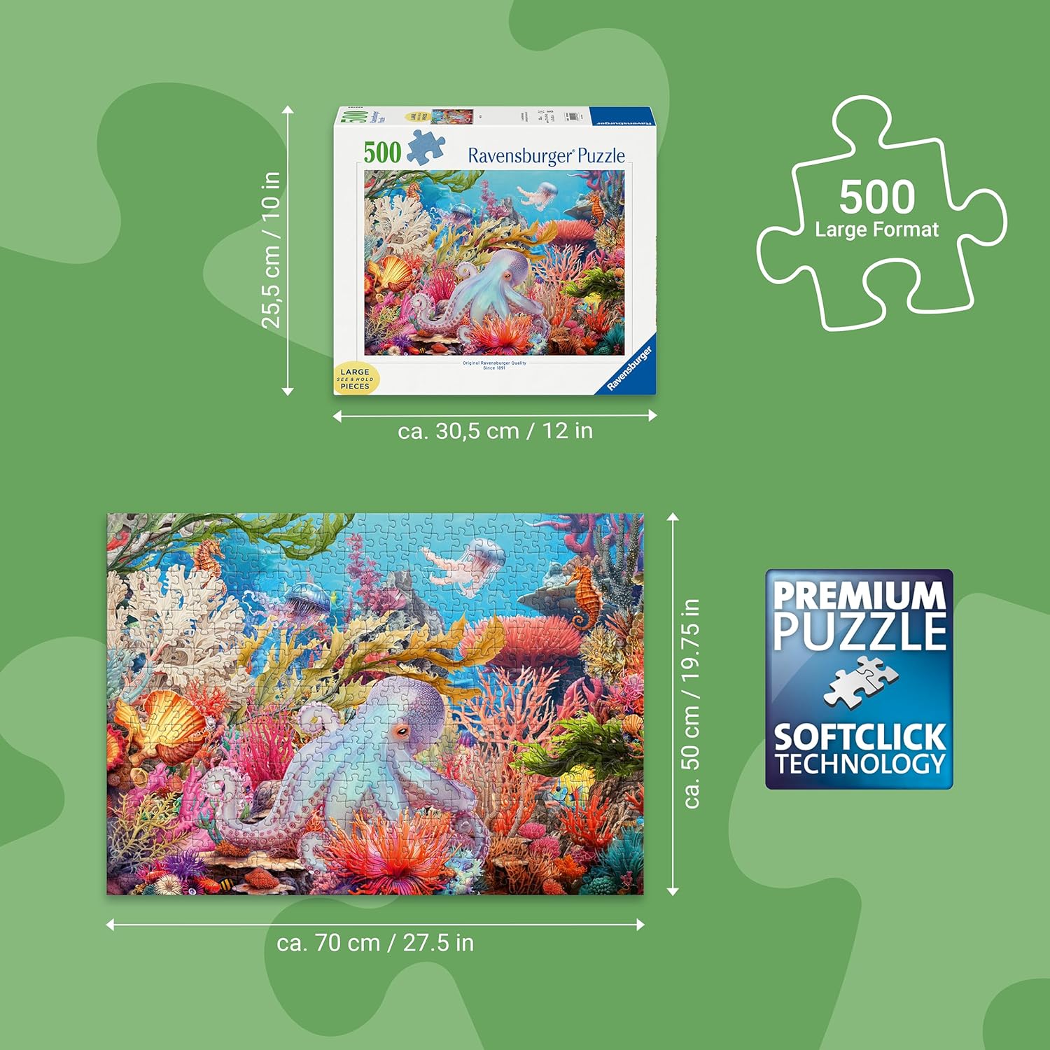 Ravensburger puzzel Reef Life 500XL - kleurrijke onderwaterwereld - Image 3