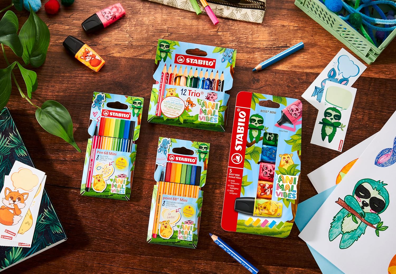 STABILO - Markeerstift - BOSS MINI - Animal Vibes - Etui met 3 kleuren - Image 2