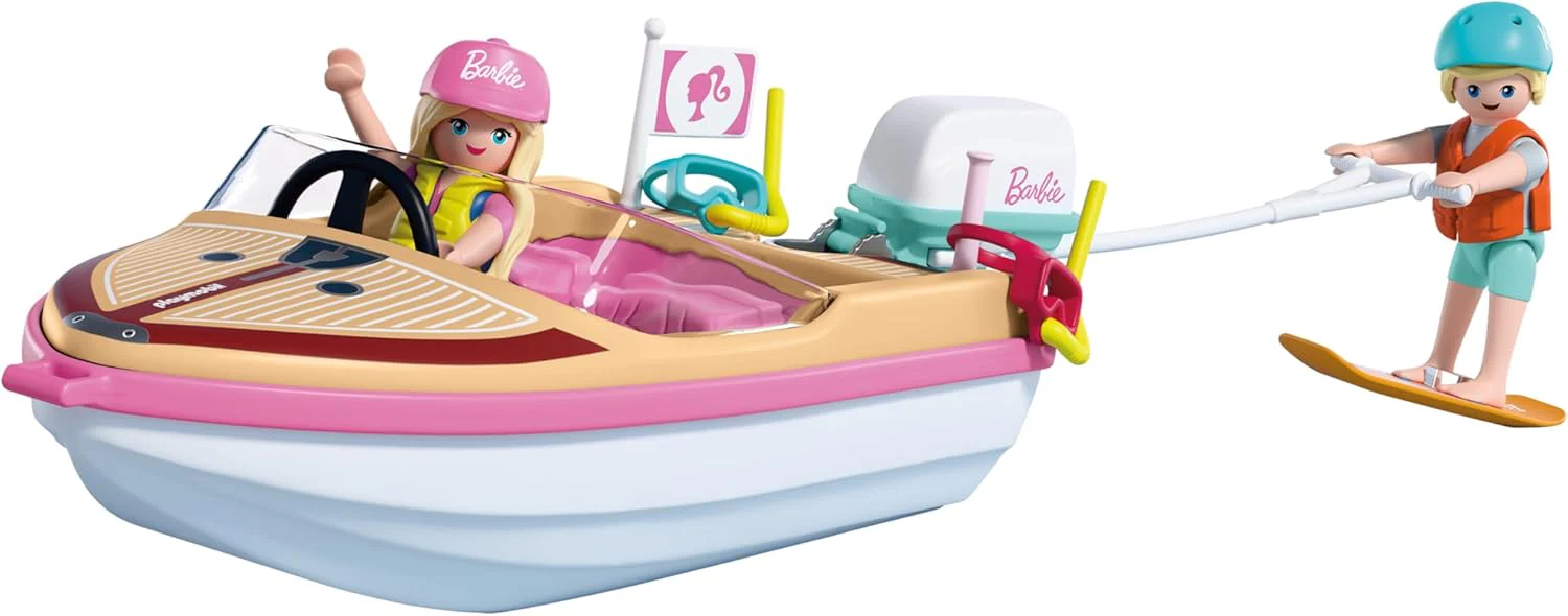 PLAYMOBIL Barbie Avonturenboot, speedboot met Barbie & Ken, wakeboard en snorkelactie voor kinderen, Malibu zomergevoel en wateravontuur, creatieve speelset voor kinderen vanaf 4 jaar, 72122 - Image 3