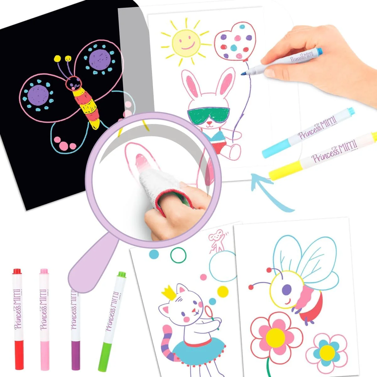 Depesche 12102 Princess Mimi Paint & Swipe Book with Wipe Clean Pages Includes 6 Fibre Pens - Image 3