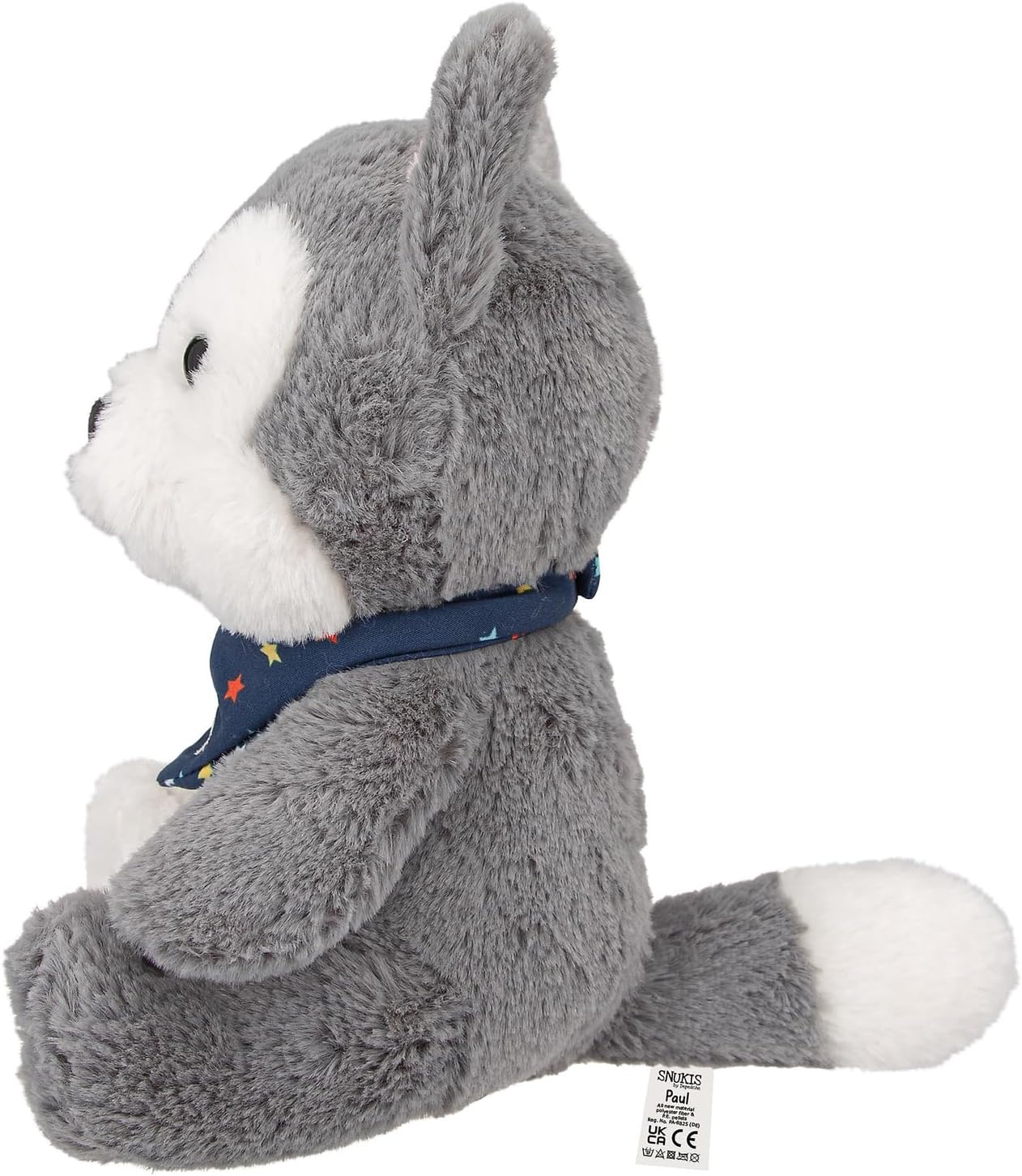 Depesche 12455 Snukis - Knuffel wolf Paul met zachte vacht in grijs en wit, ca. 18 cm hoog knuffel met sjaal - Image 5