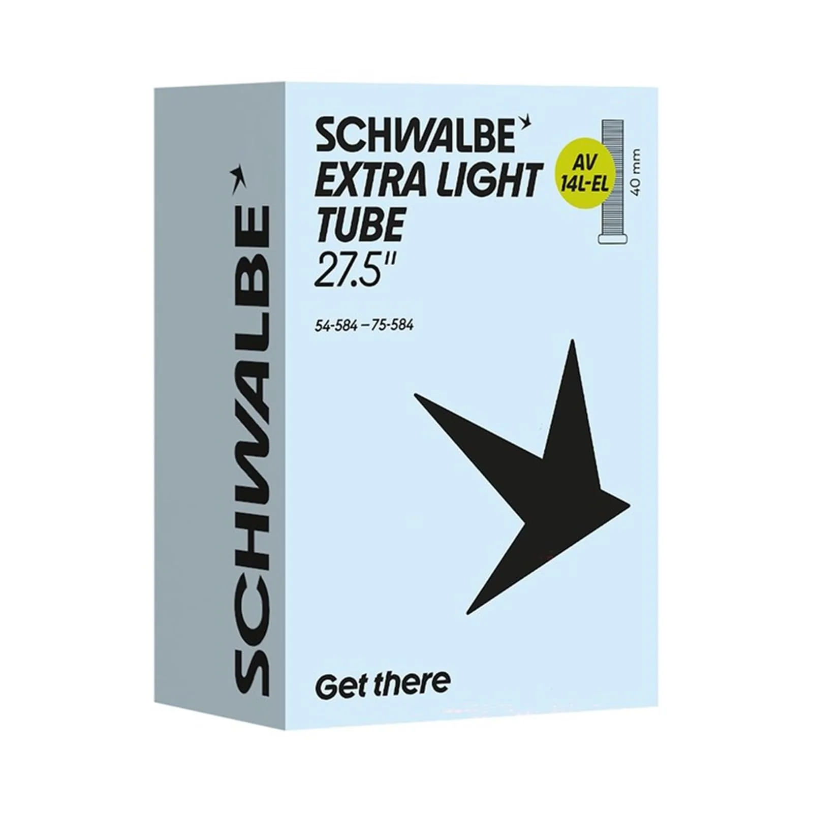 Schwalbe Camera d'aria per bicicletta AV14L-EL Extra Light 54/75-584 IB AGV 40 mm