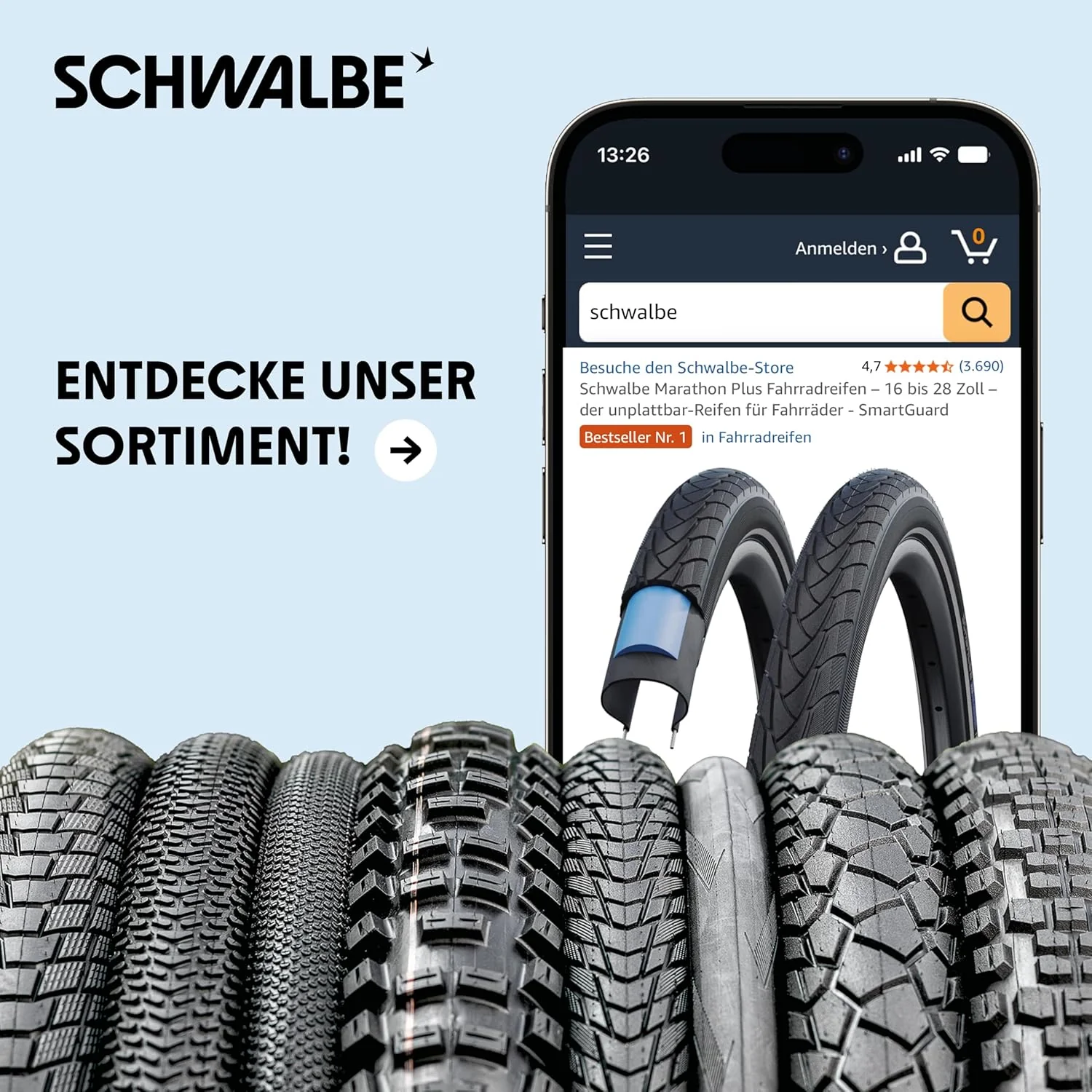 Schwalbe Pneumatico per bicicletta G-ONE Comp Plus – Pneumatico Gravel 28 pollici per bici da gravità urbana – con protezione da foratura, strisce riflettenti & Green Compound - Image 3