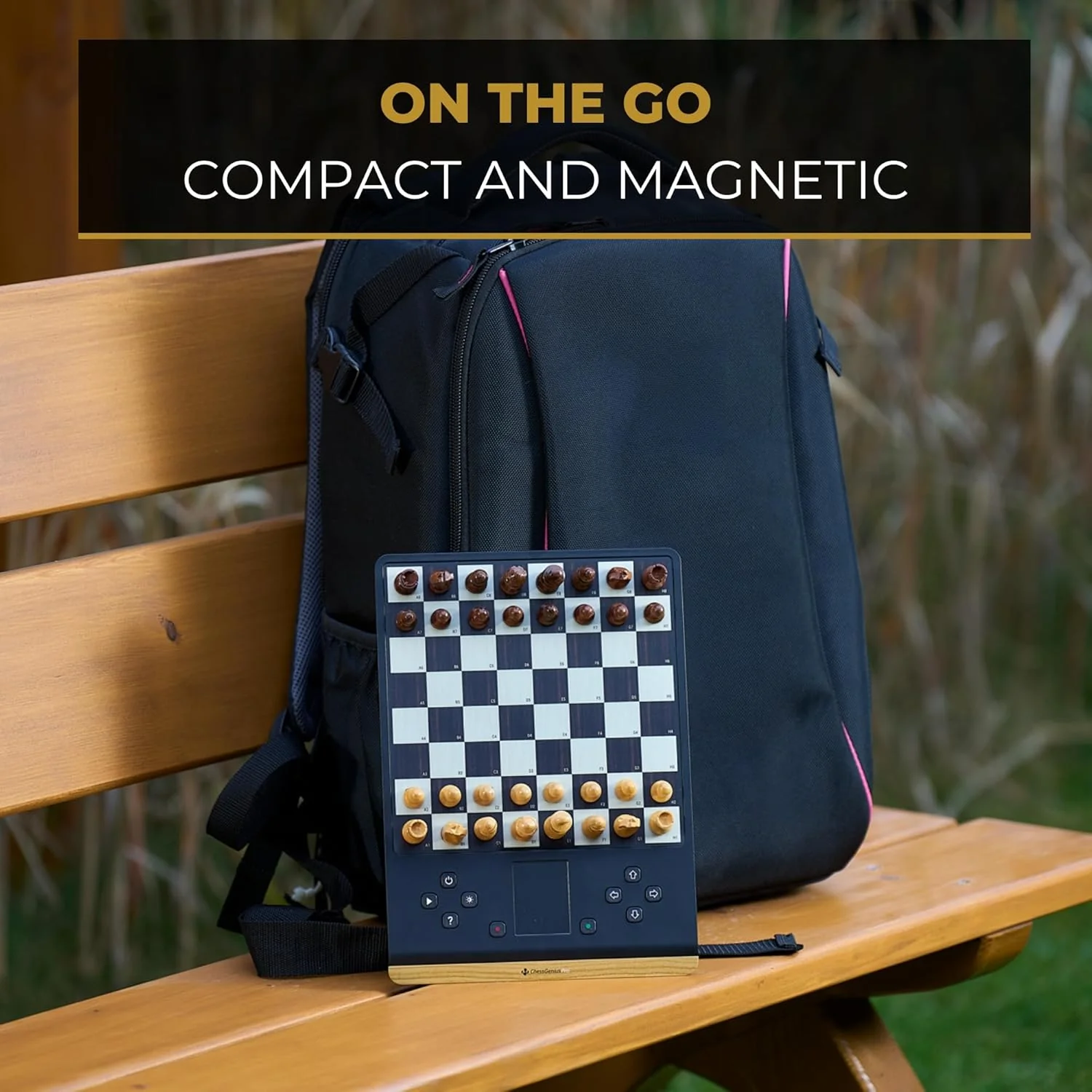 MILLENNIUM ChessGenius Pro Wood Edition chess computer - Elegant wooden look with real wooden pieces, user-friendly operation, mobile and versatile, ideal for hobby players with AI learning functions - Image 2