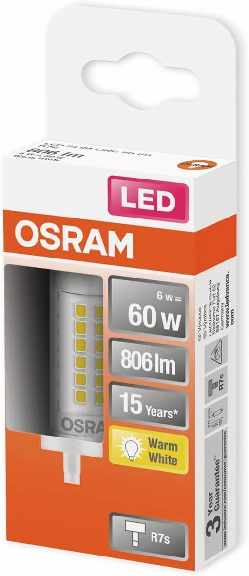 Osram Led Lamp - Buis R7S 78Mm - 7W - 806 Lumen - Warm Wit - Helder - Niet Dimbaar - Image 3