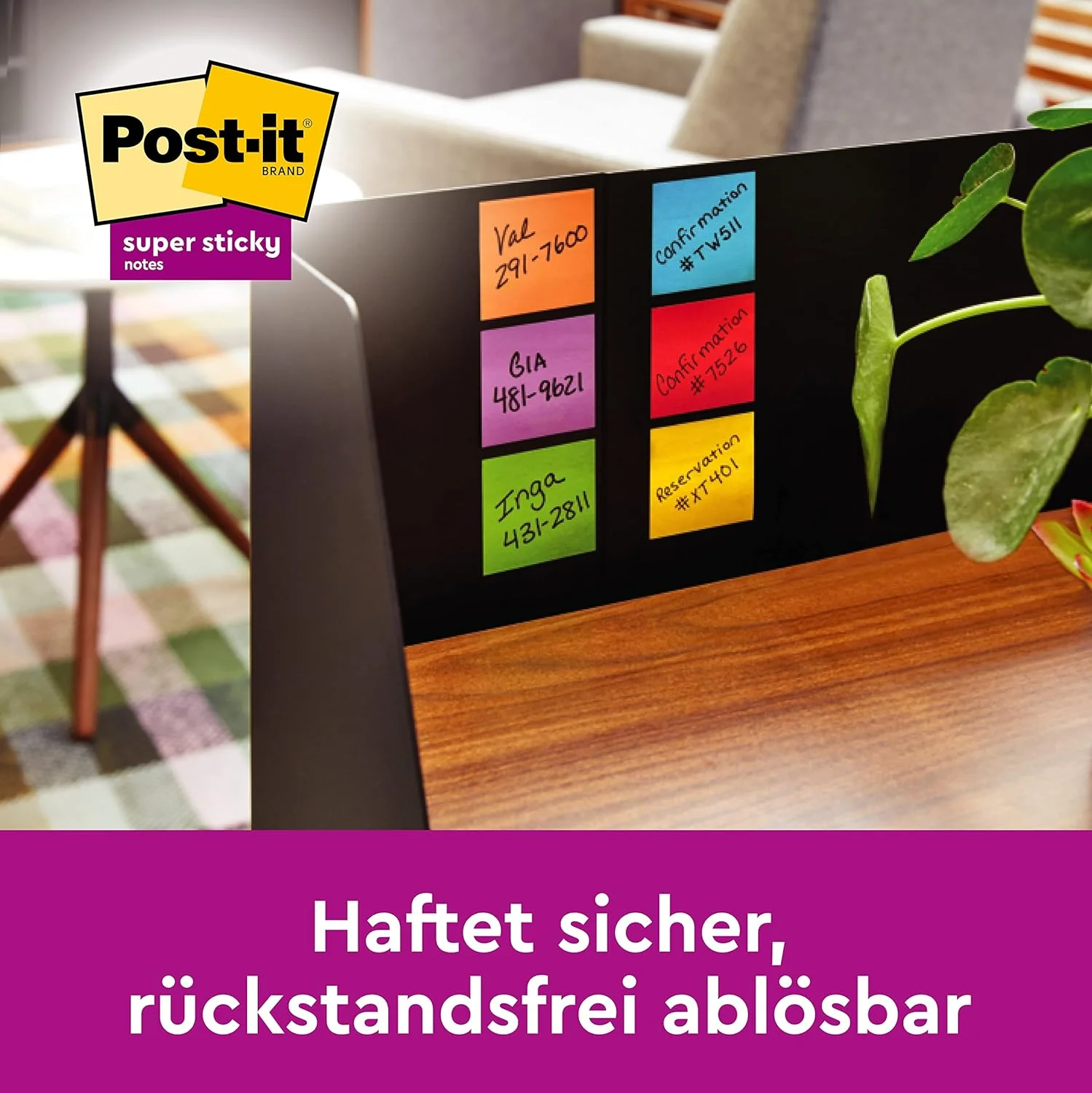 Post-it Foglietti Super Sticky, Collezione Soulful, Confezione da 12 blocchetti, 90 Fogli per blocco, 47,6 mm x 47,6 mm, Colori Rosa, Viola, Verde, Grigio, Azzurro. Per Appunti, Elenchi & Promemoria - Image 6