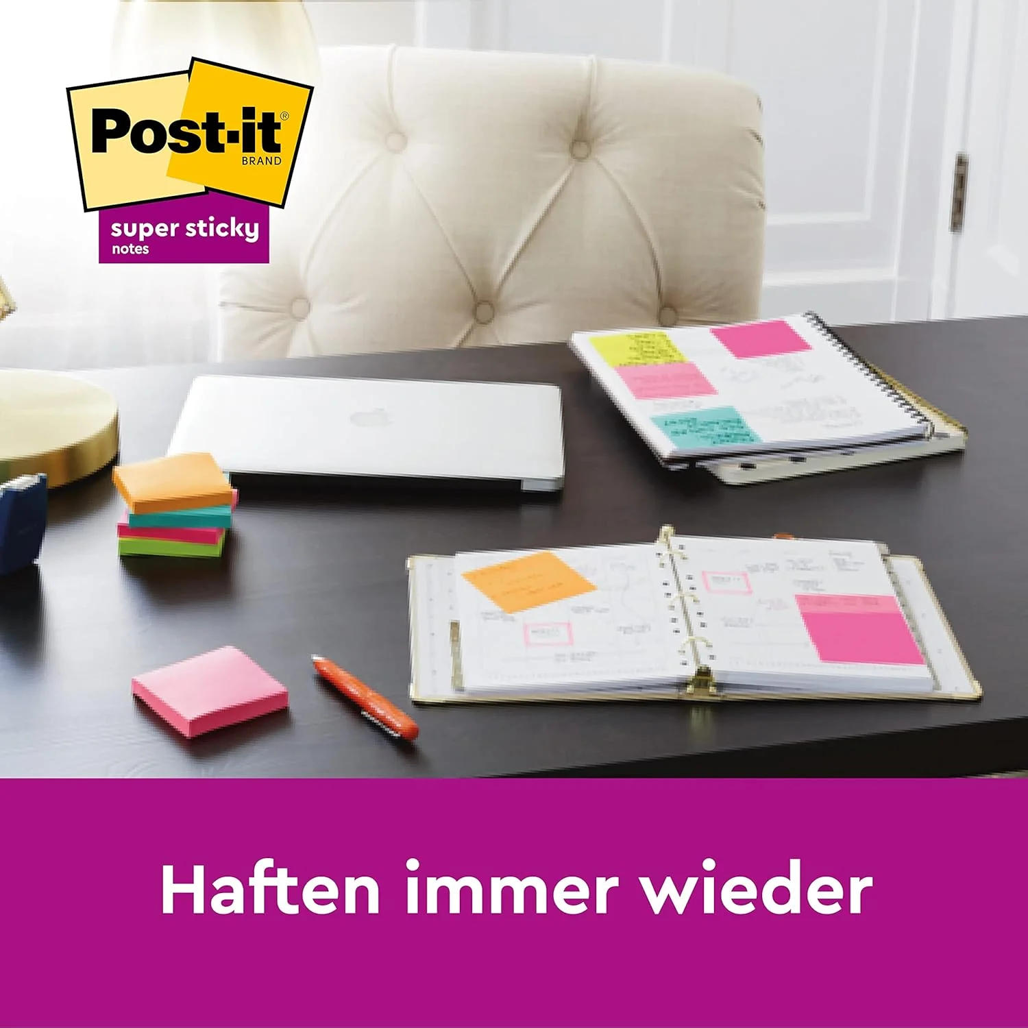 Post-it Foglietti Super Sticky, Collezione Soulful, Confezione da 12 blocchetti, 90 Fogli per blocco, 47,6 mm x 47,6 mm, Colori Rosa, Viola, Verde, Grigio, Azzurro. Per Appunti, Elenchi & Promemoria - Image 7