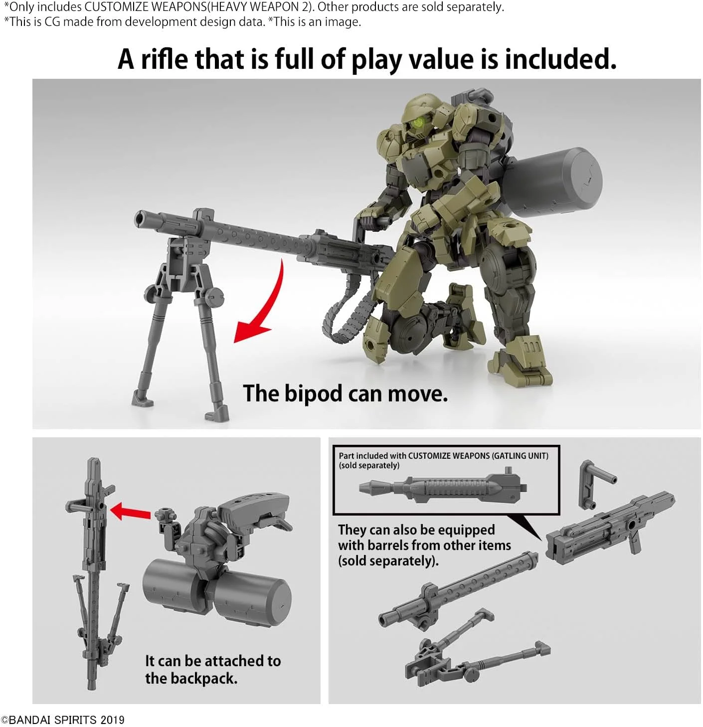 Bandai Hobby - 30 Minute Missions - #30 Customize Weapons (Heavy Weapon 2), Bandai Spirits 30 MM Model Kit - Image 5