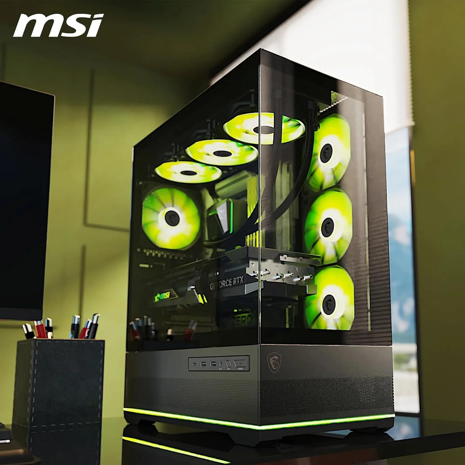 MSI MAG PANO 110R PZ - Mid-tower Gaming PC Case - Supports up to 400 mm GPU in length, Removable Dust Filters, USB 20Gbps (Type-C), Back-connect ATX & Micro-ATX Motherboard support - Image 7