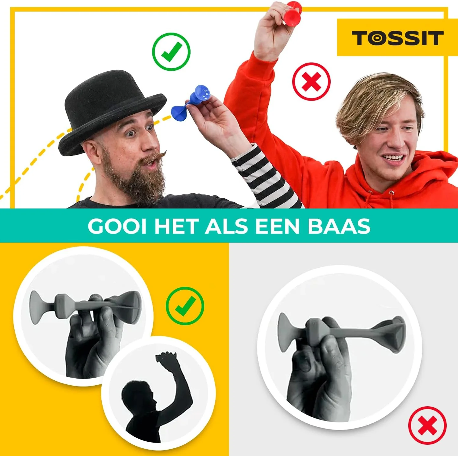 TOSSIT Werpspel Met Zuignap, Leuk Spel Voor Binnen En Buiten, Hecht Op Muur, Vloer En Ramen, Alternatief Voor Darts, Petanque En Bocce, Duurzaam Siliconen, Starter Pack - Image 3