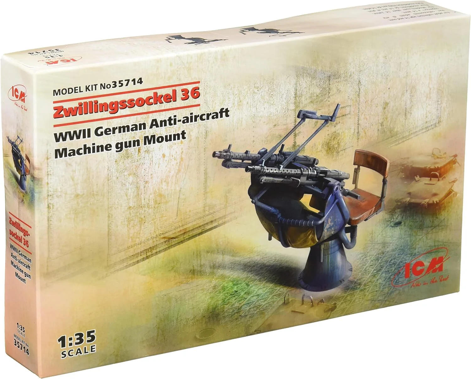 ICM 1:35 - Zwillingssockel 36 WWII Tedesco AA MG Mount