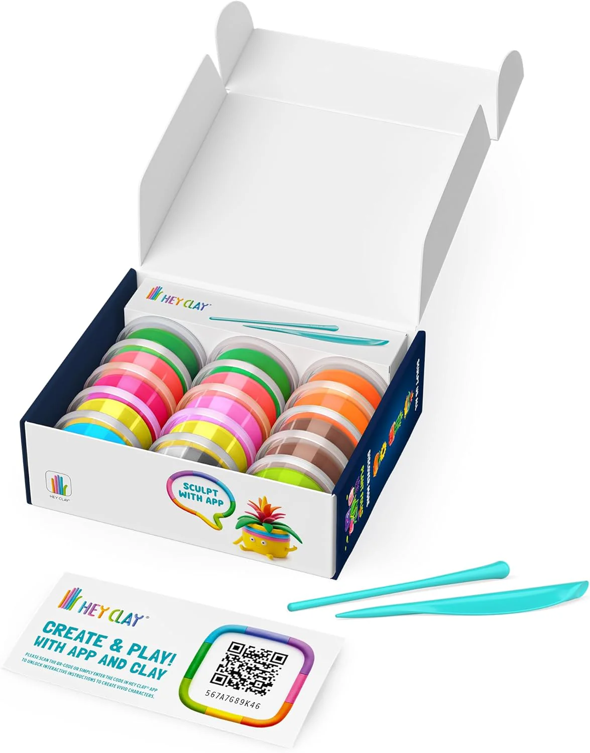 HEY CLAY Plant Friends Set – 15 Cans Air Dry Modeling Clay Kit for Kids with Free App – 3D Step-by-Step Instructions – Creative Arts and Crafts Sculpting Toy, DIY Gift for Boys & Girls Ages 8+ - Image 6