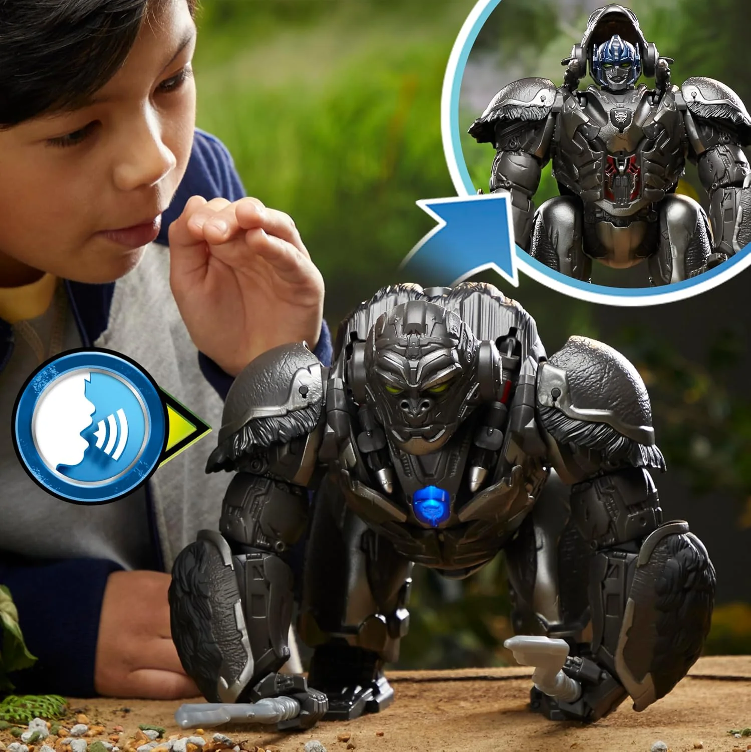 TRANSFORMERS: Rise of the Beasts Command & Convert Animatronic Optimus Primal 31.5-cm Electronic Toy For 6+ Years, Includes: figure, 2 accessories and instructions. PRIMAL ANIMATRONIC - Image 5