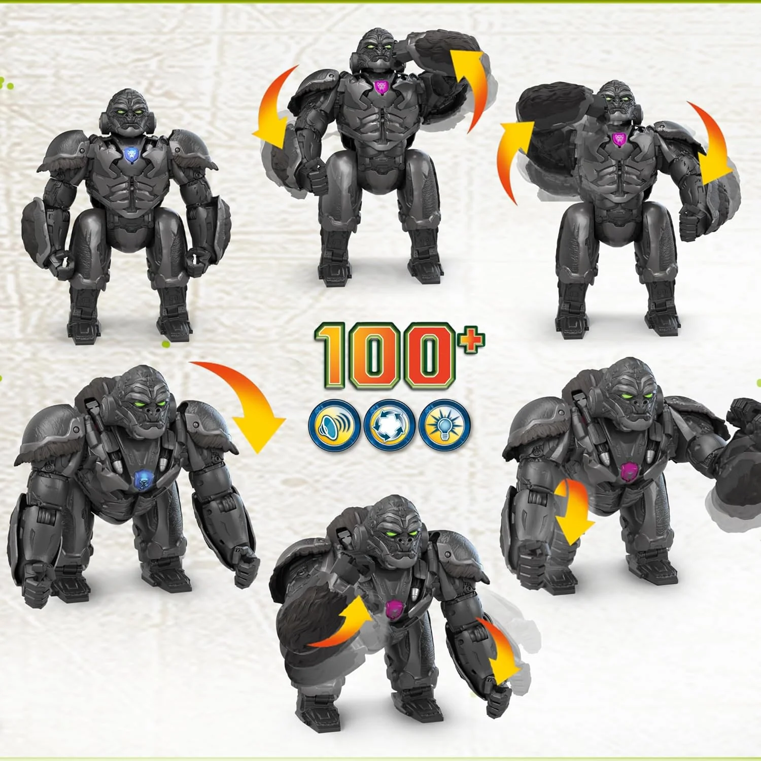 TRANSFORMERS: Rise of the Beasts Command & Convert Animatronic Optimus Primal 31.5-cm Electronic Toy For 6+ Years, Includes: figure, 2 accessories and instructions. PRIMAL ANIMATRONIC - Image 6