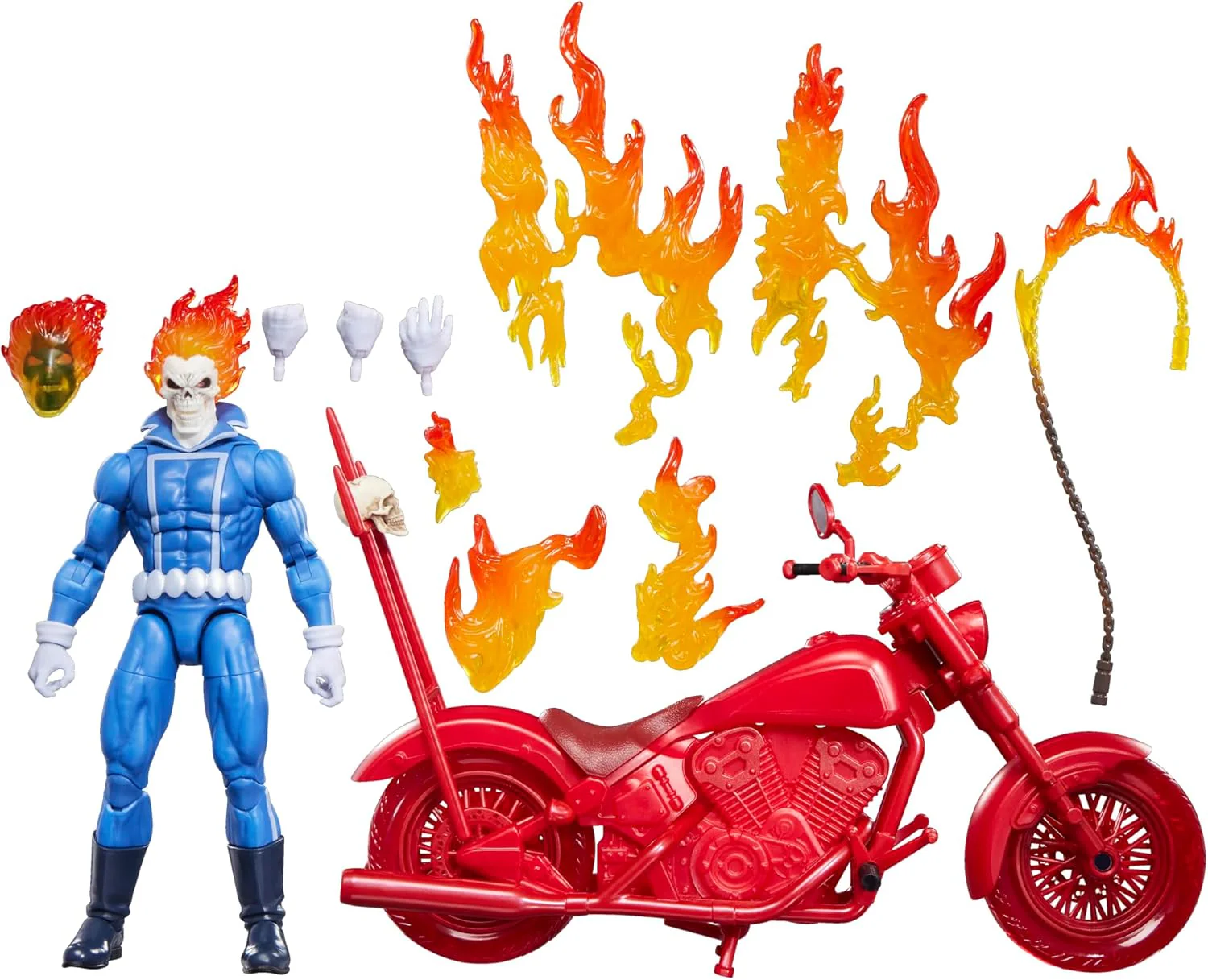Marvel Legends Series Ghost Avenger Johnny Blaze Collectible Figure with 6" Scale Motorcycle Comic Inspired - Image 6
