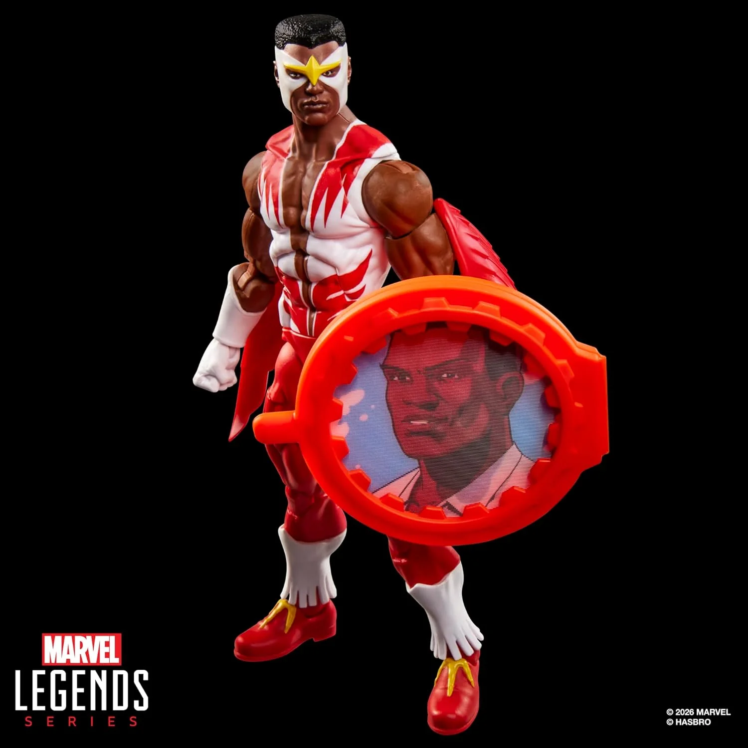 Hasbro Marvel Legends Series, Guerre segrete, action figure rétro collezionabile di Falcon da 15 cm con scudo lenticolare, fumetti Captain America - Image 4