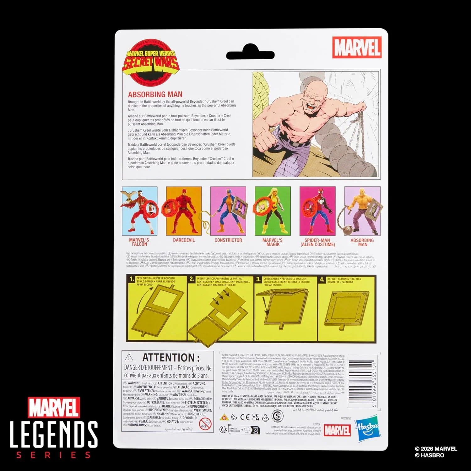 Marvel Legends Series, Figurine de Collection Secret Wars Absorbing Man de 15 cm avec Bouclier lenticulaire, inspirée des Bandes dessinées Marvel - Image 2