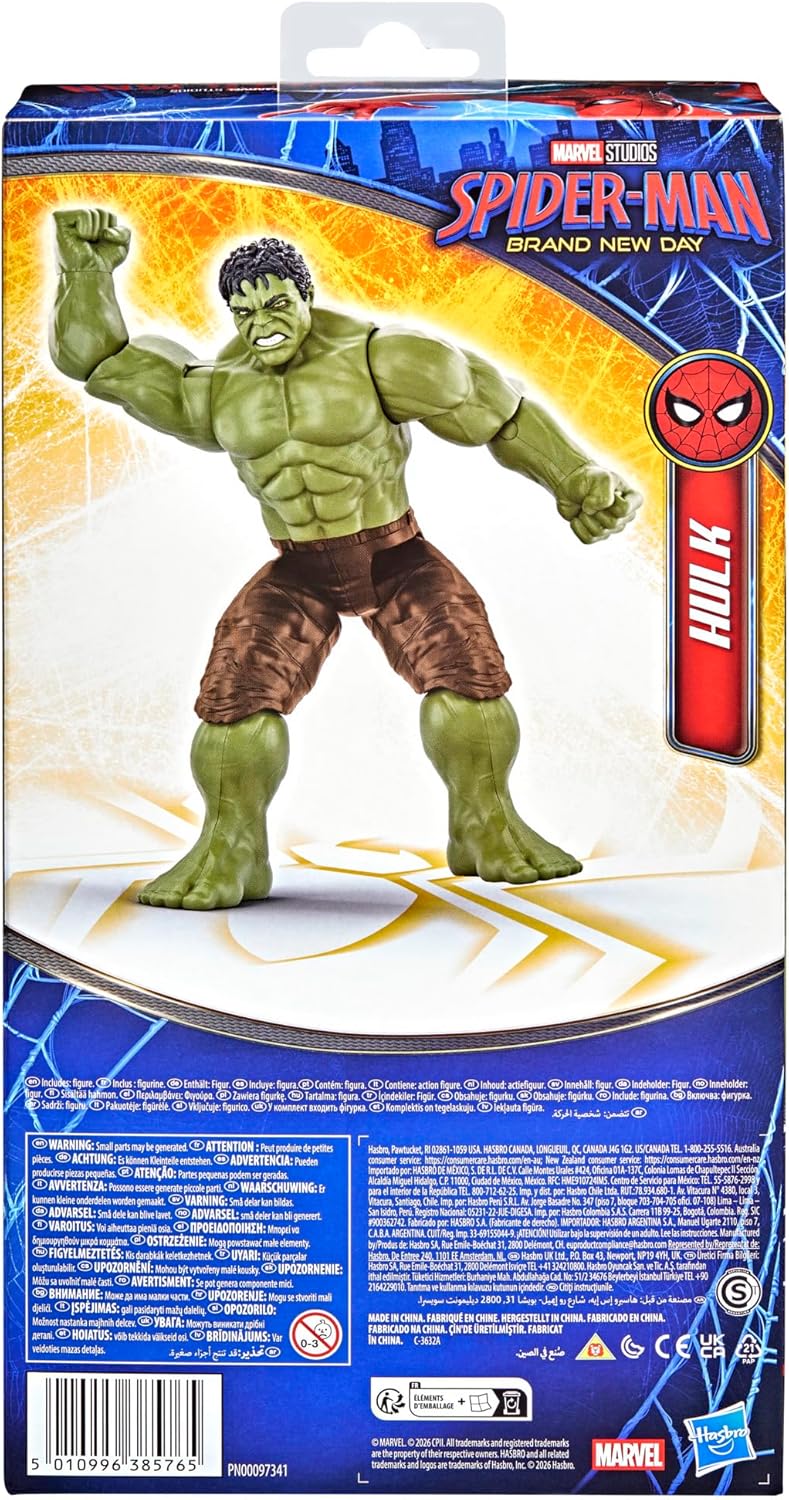 Marvel Spider-Man Day Titan Series Hulk Action Figure, 11.7-Inches, Super Hero Toys for Kids, Ages 4+ - Image 4