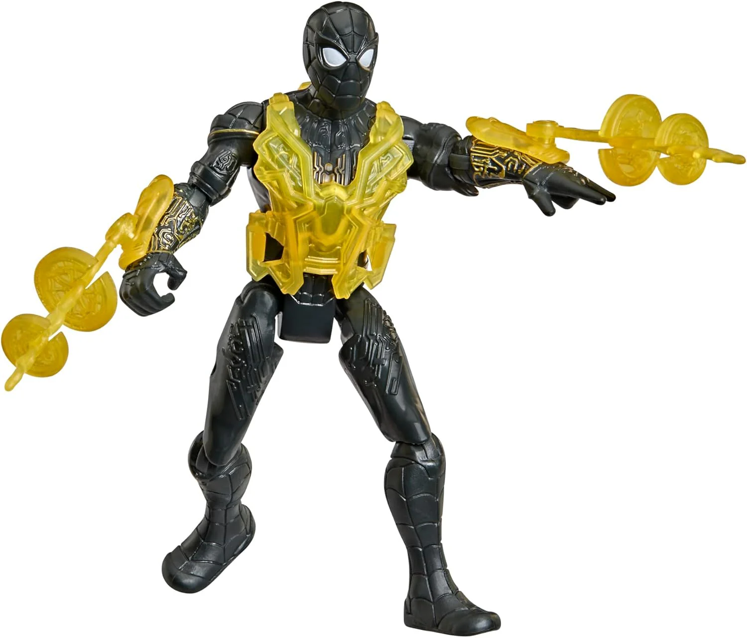 Marvel Studios Spider-Man: Far From Home ActionVerse Black & Gold Suit Spider-Man 4.5-Inch Action Figure & Accessories, Reusable Accessory Rack, 4+ - Image 4