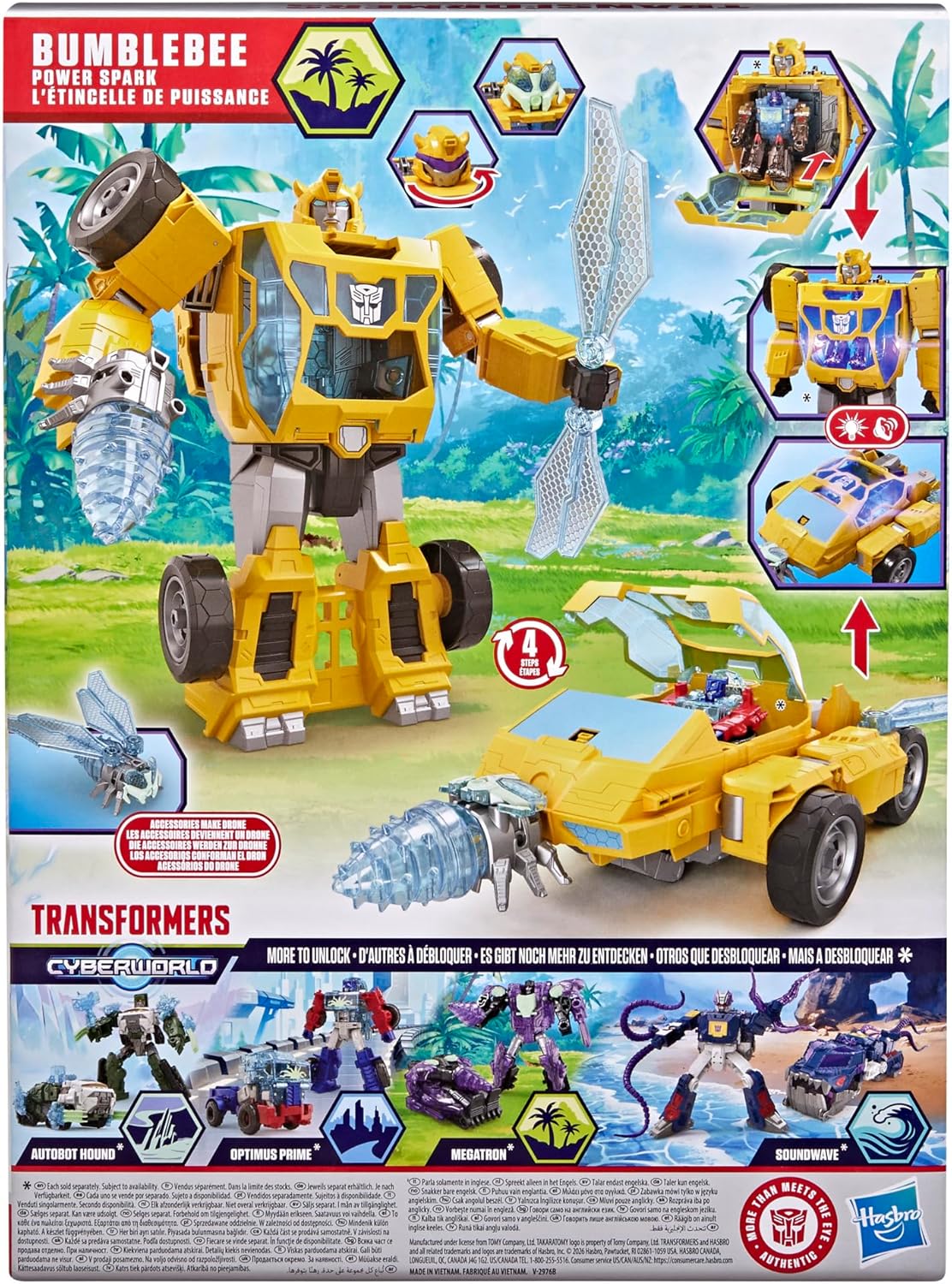Transformers CYBERWORLD, Energon Surge, Bumblebee Power Spark | Action Figure da 28 cm con luci e Suoni | Conversione Veloce da Robot a Veicolo | dai 6 Anni in su - Image 2