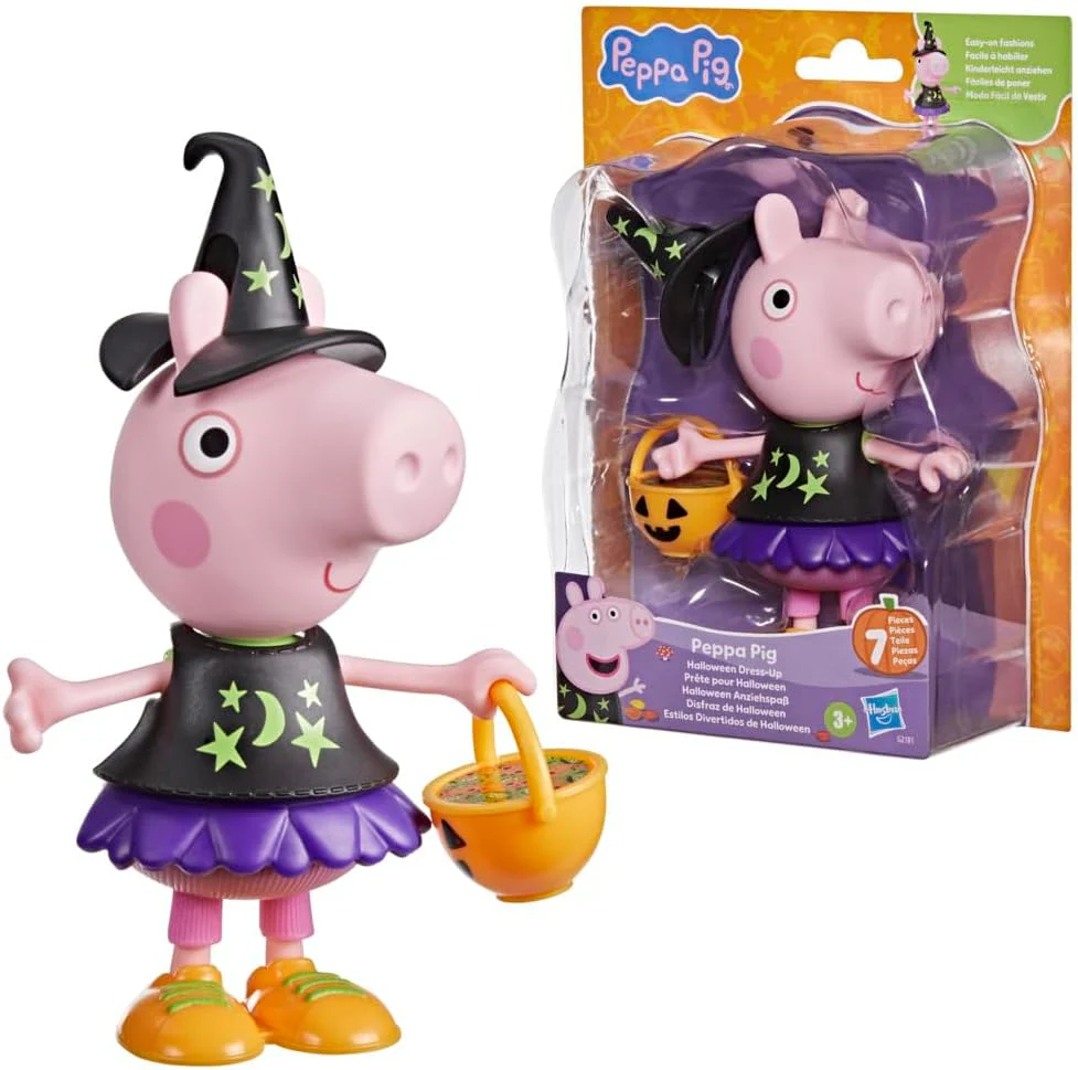 Peppa Pig Halloween Dress-Up Figure with 6 Easy-On Fashion Accessories, 6-Inch Doll, Preschool Toys for Girls and Boys Ages 3+ - Image 2