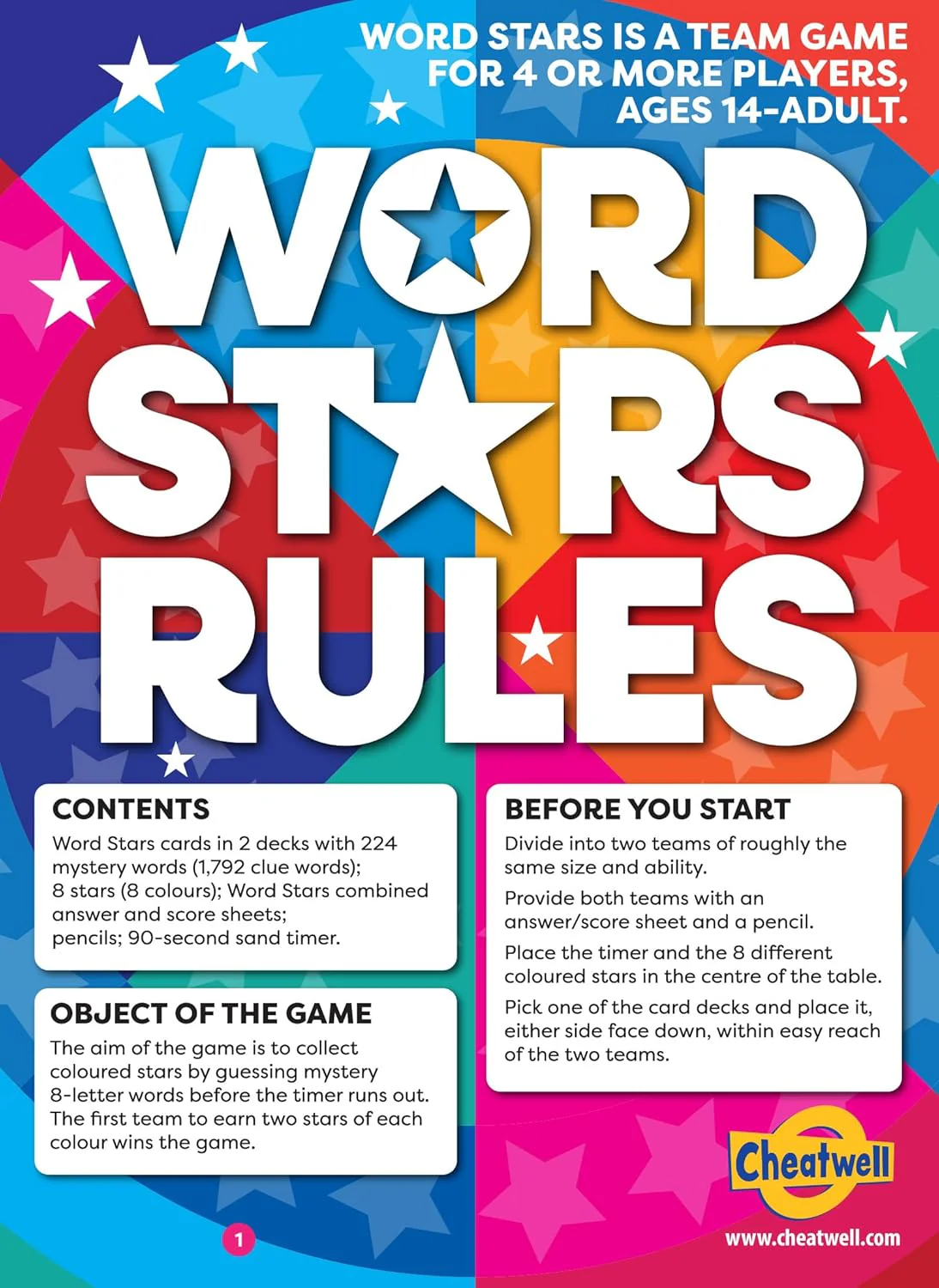 Cheatwell Games Word Stars | The Game Of Cracking Cryptic Clues To Find The Mystery Word | Ages 14+ 2 Teams - Image 3