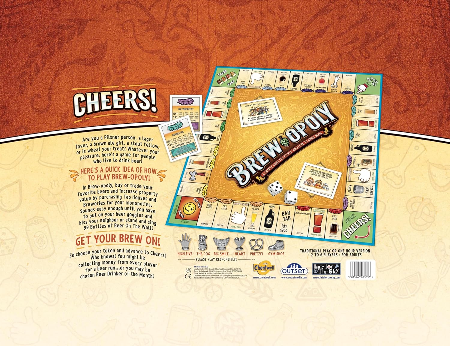 Brew-Opoly Property Trading Board Game - A Game For Adults - Strategy Fun For 2 to 6 Players - 18+ - A Crafty Game For People Who Love To Drink - Image 3