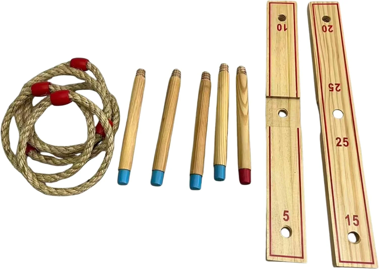 Wooden Ring Toss Game, FSC Pine Wood Garden Game Set with 5 Rings and Carry Bag, Outdoor Family Party Play - Image 7
