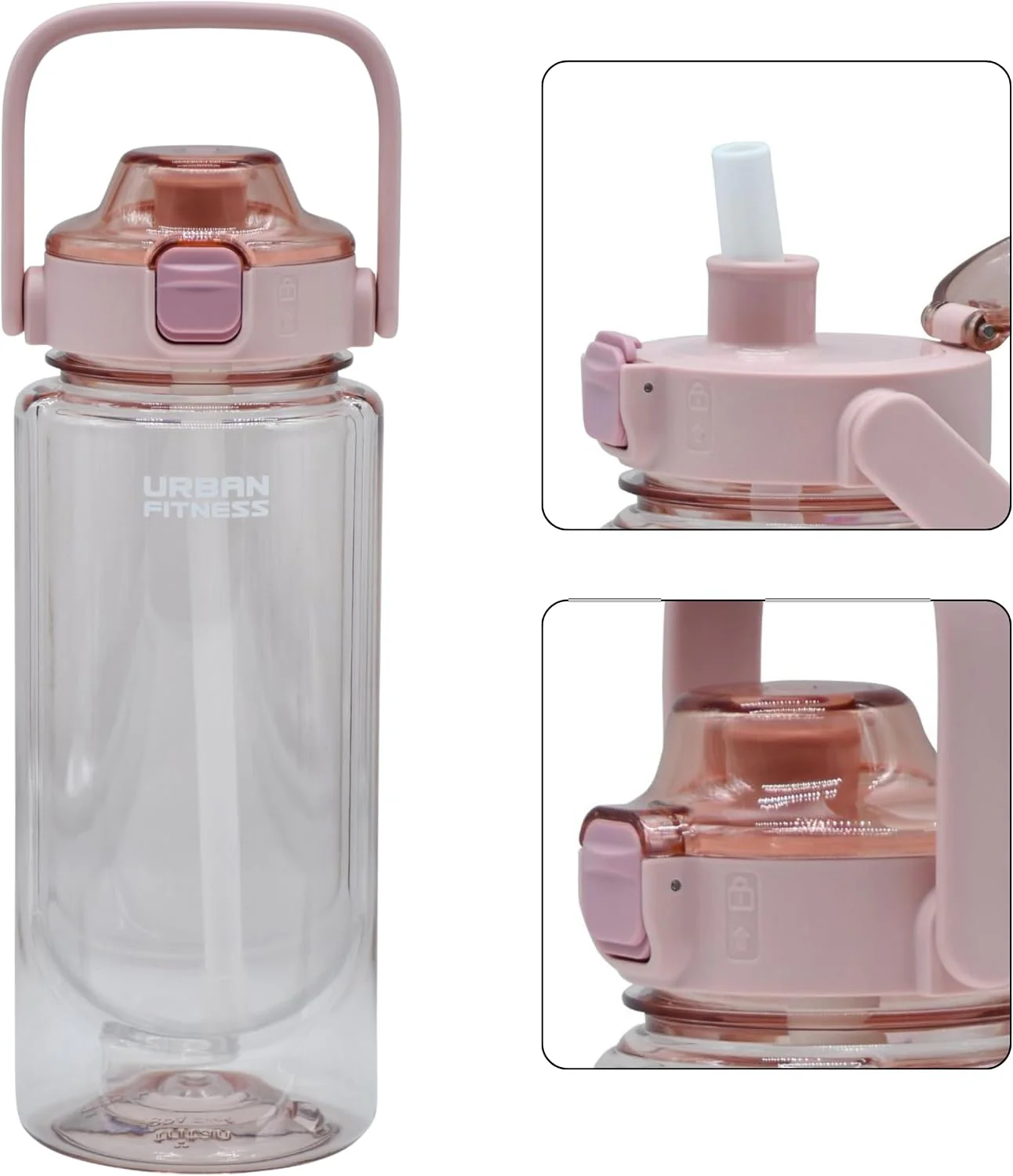 VitalFlow Water Bottle, 1000ml BPA Free Tritan Reusable Sports Bottle with Straw, Leakproof Flip Lid and Carry Handle for Gym, Work and Travel - Image 3