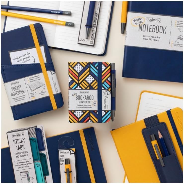 IF Bookaroo Notebook - A7 Pocket and Handbag size Notebook plus Black Ballpoint Pen, 192 pages - Image 2