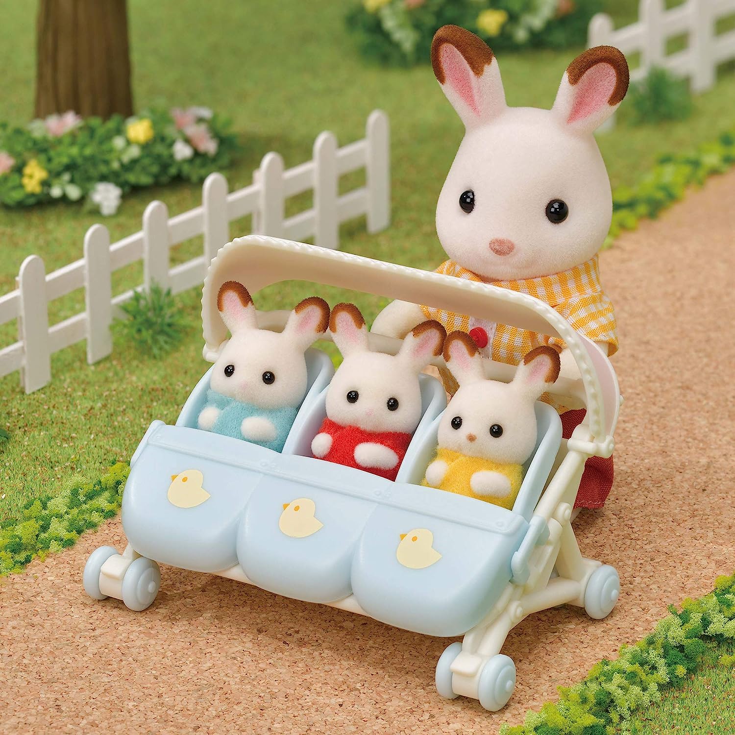 Sylvanian Families 5533 Triplets Stroller - Dollhouse Playsets, Blue, Small - Image 2