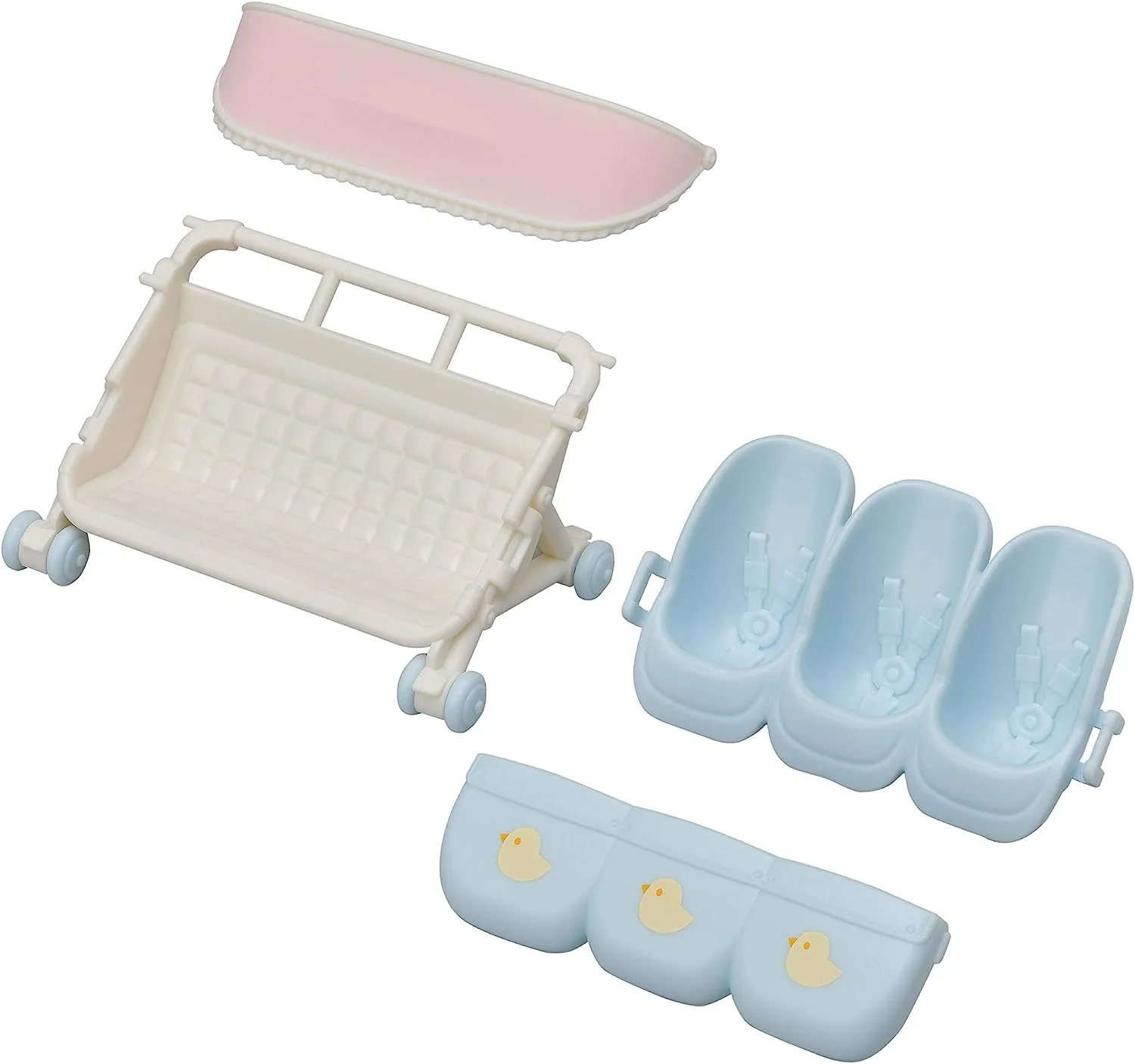 Sylvanian Families 5533 Triplets Stroller - Dollhouse Playsets, Blue, Small - Image 3