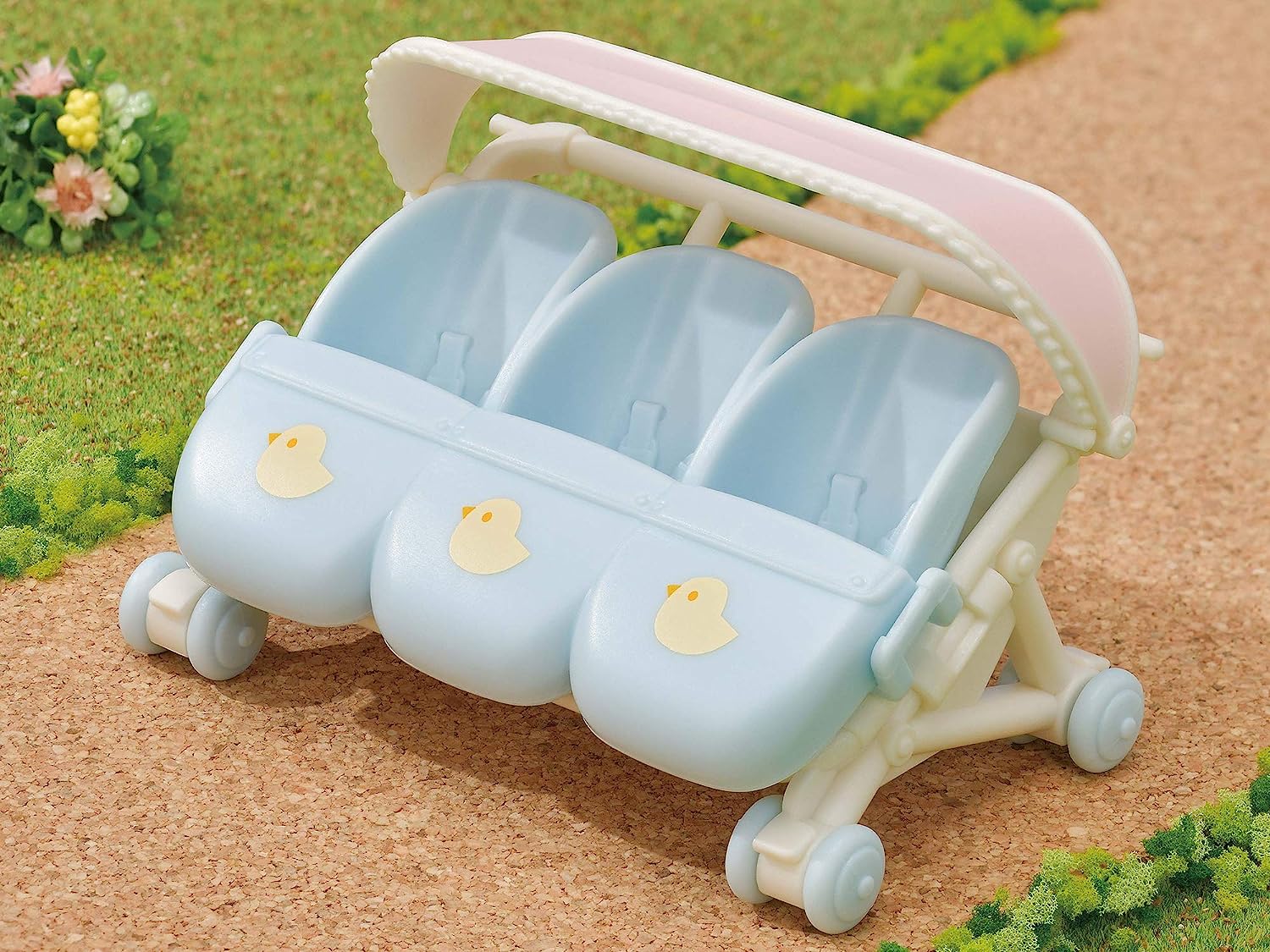 Sylvanian Families 5533 Triplets Stroller - Dollhouse Playsets, Blue, Small - Image 6