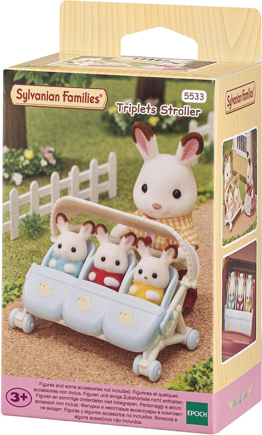 Sylvanian Families 5533 Triplets Stroller - Dollhouse Playsets, Blue, Small - Image 7