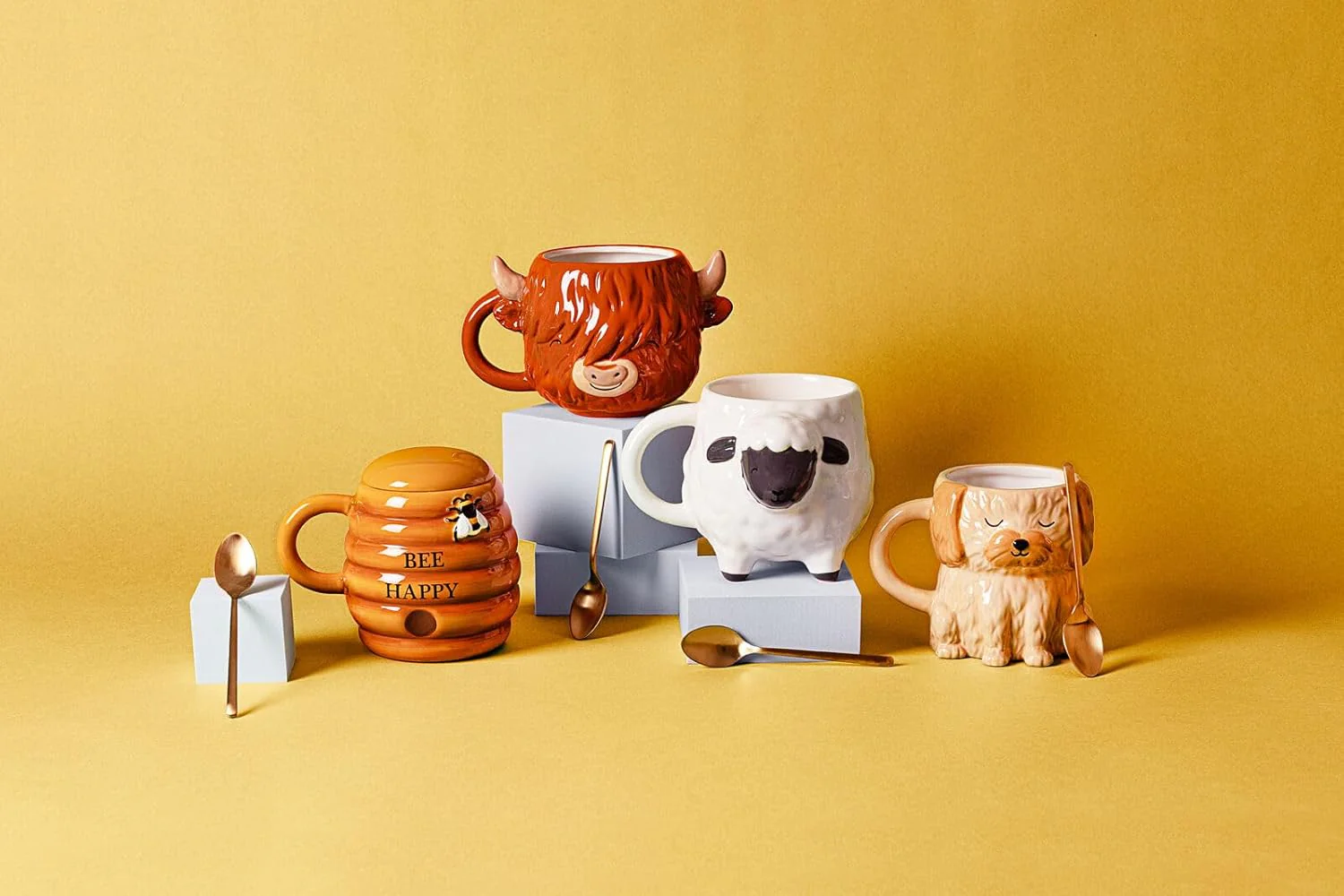 Sass & Belle Highland Cow Shaped Mug - Image 2