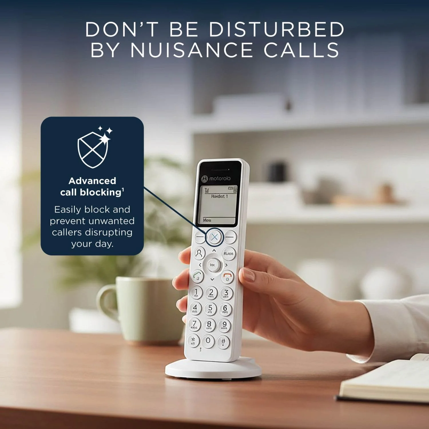 Motorola Voice DECT DOT4 - Telefono senza fili digitale con segreteria, blocco chiamate, vivavoce, display retroilluminato e agenda a 200 contatti - Image 4