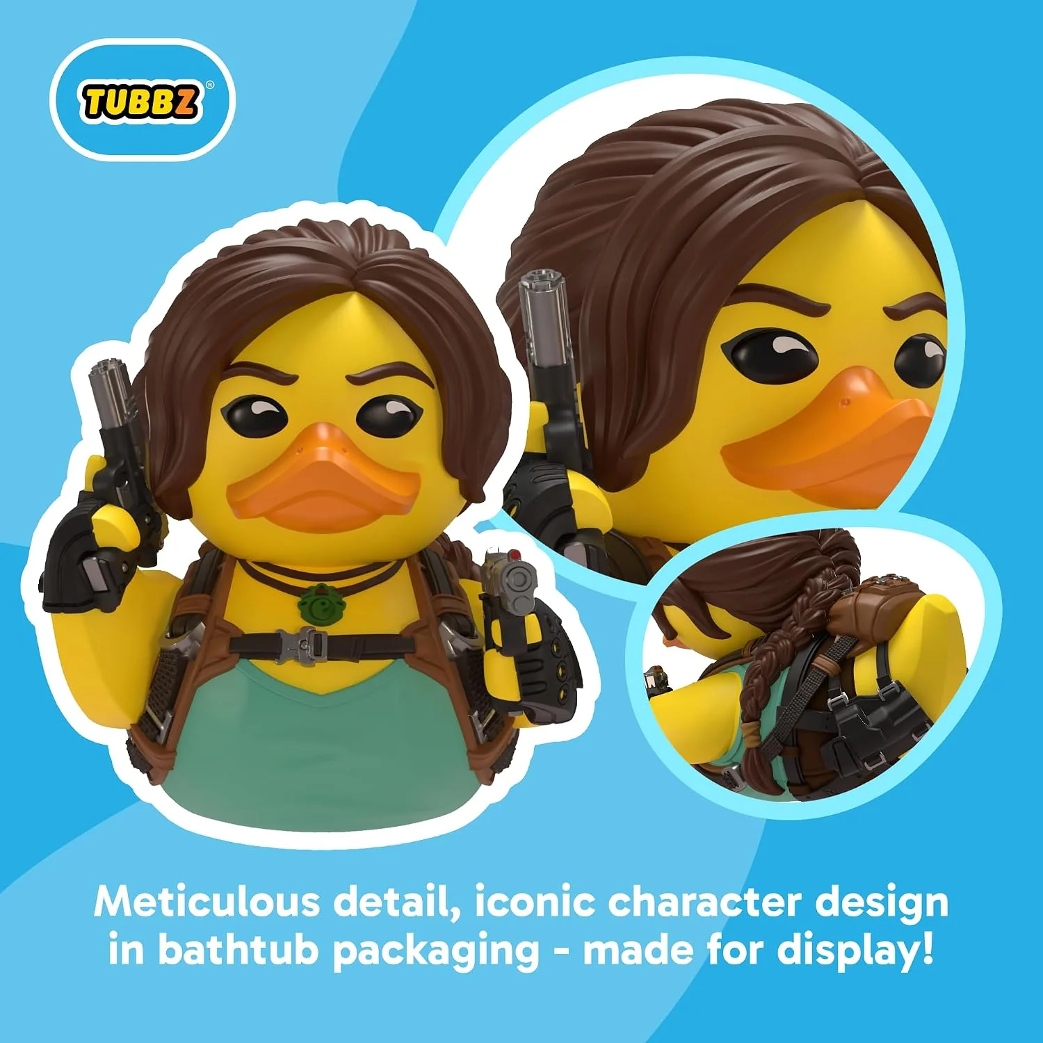 TUBBZ Collectors Edition: Tomb Raider - 30th Anniversary Lara Croft Cosplaying Rubber Duck Vinyl Figure – Official Collectible for Fans of Tomb Raider - Image 3