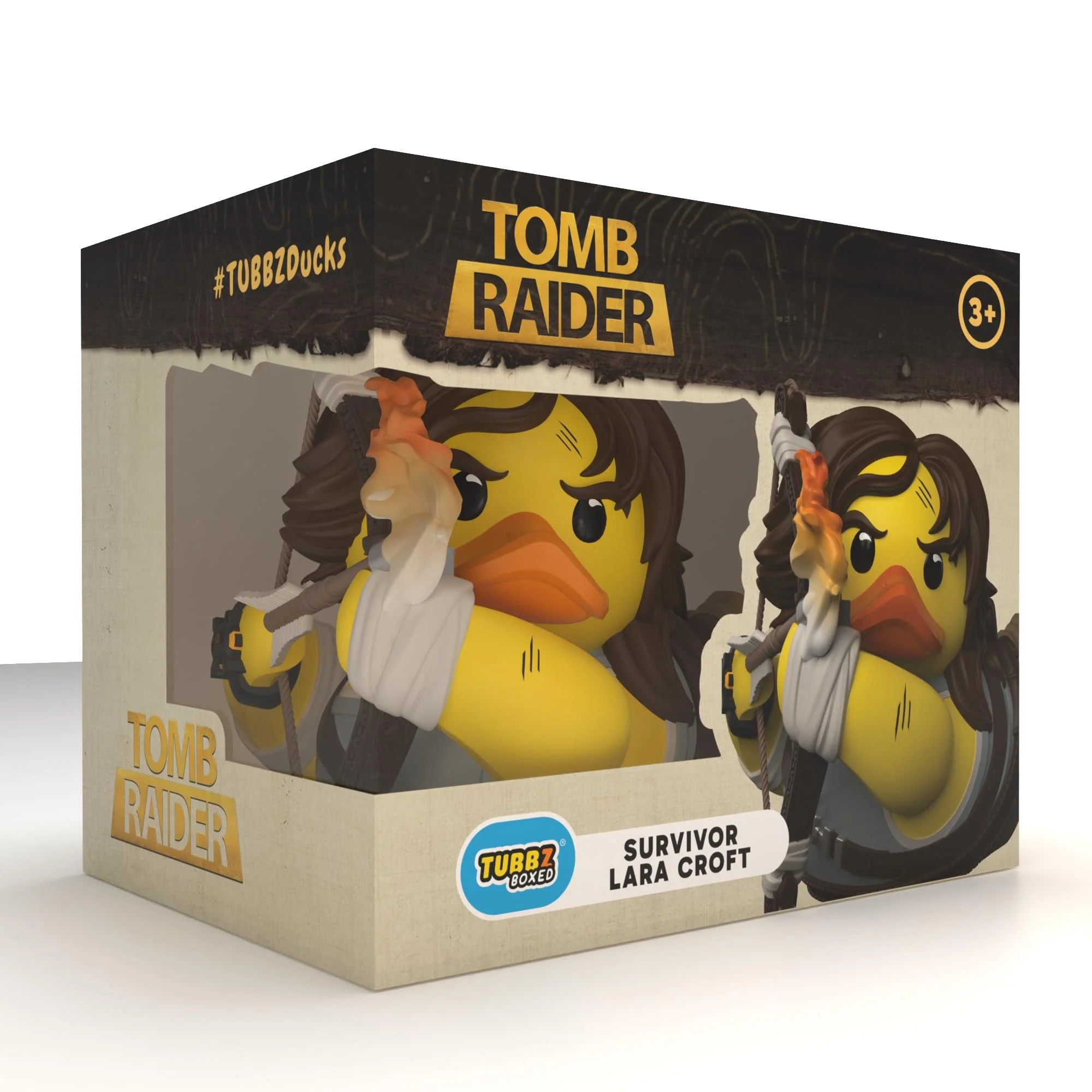 TUBBZ Boxed Edition: Tomb Raider - Lara Croft Survivor Cosplaying Rubber Duck Vinyl Figure – Official Collectible for Fans of Tomb Raider
