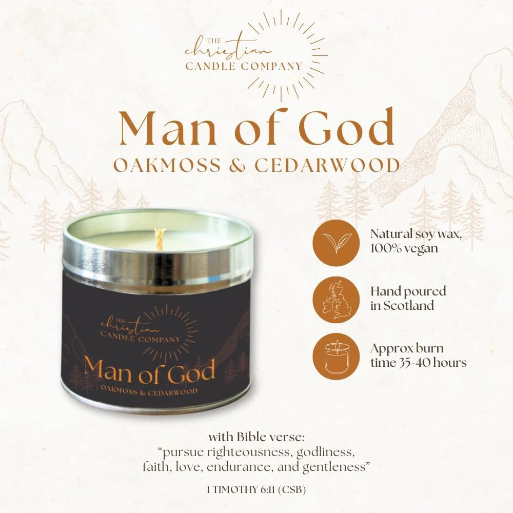 Man of God - Oakmoss & Cedarwood Candle In A Tin - Image 2