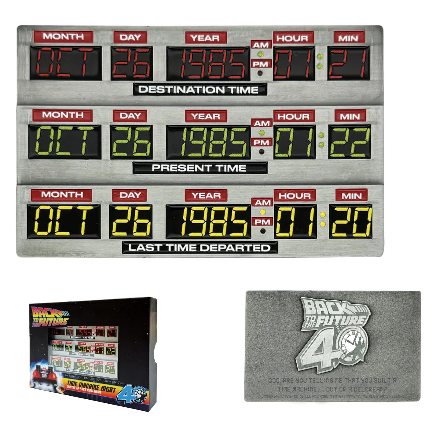 Back To The Future Ingot 40Th Anniversary Time Circuits Limited Edition