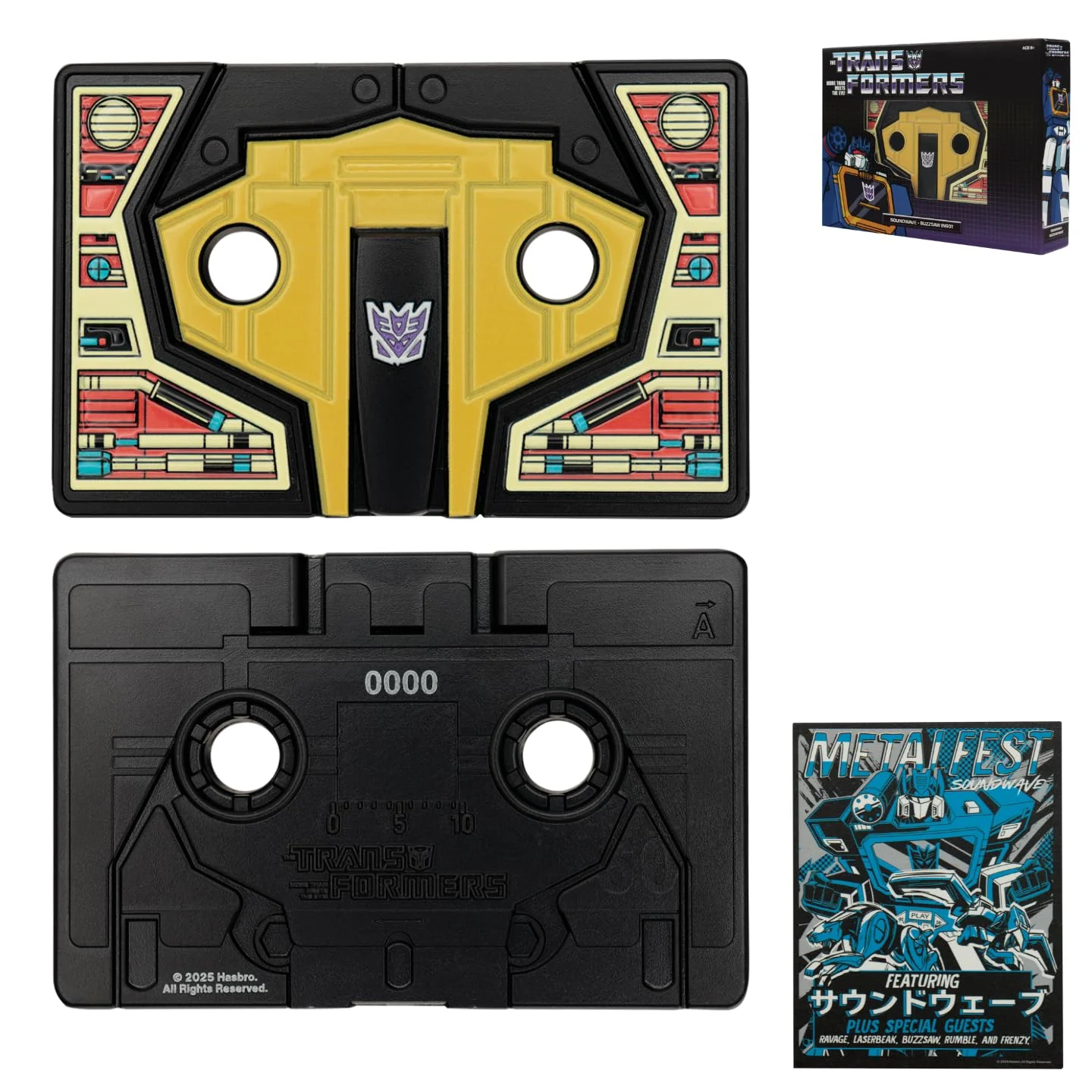 FaNaTtik Transformers Soundwave & Buzzsaw Kassettenband Metall Nachbildung - limitierte Auflage Sammlerstück (offiziell lizenziert, individuell nummeriert, inklusive Kunstkarte