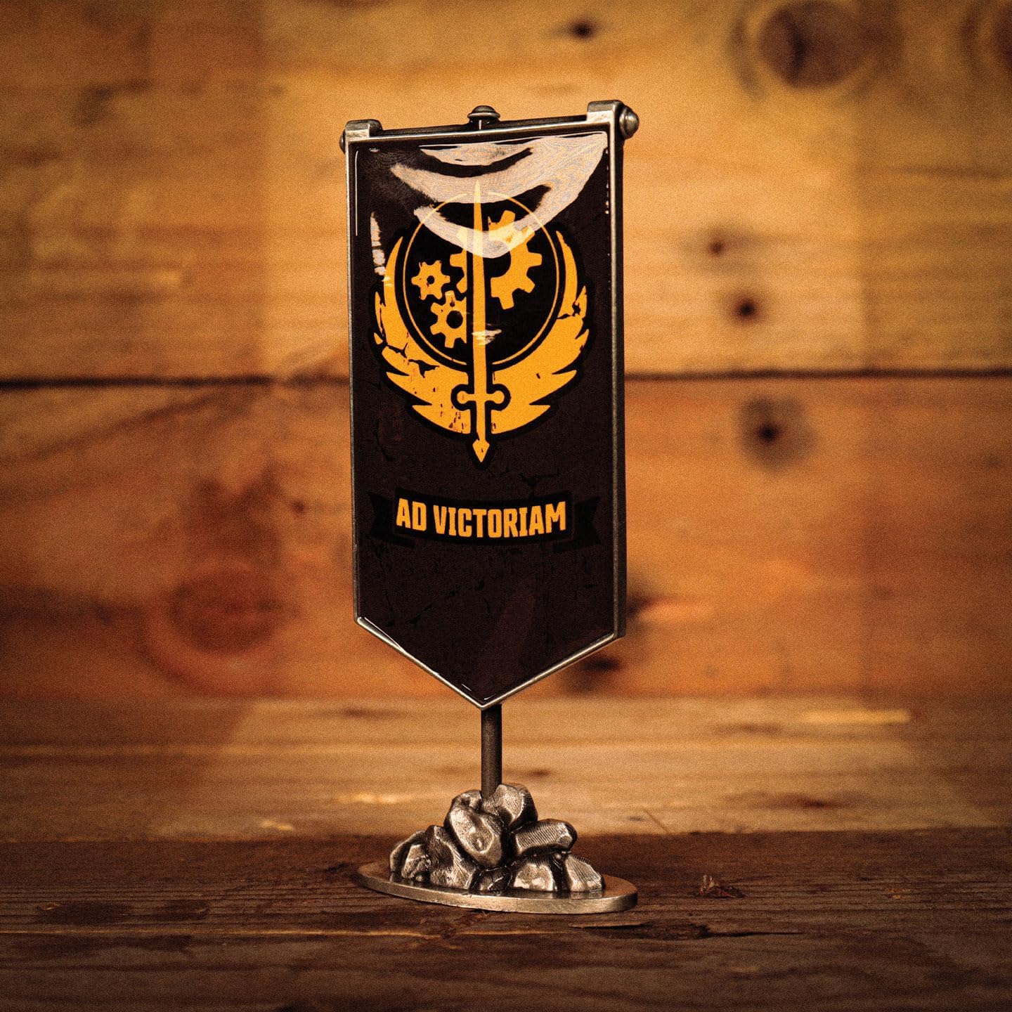 FaNaTtik Fallout Brotherhood of Steel Metal Banner – Limited Edition Mini Collectible – Officially Licensed, Individually Numbered Desk Display - Image 2