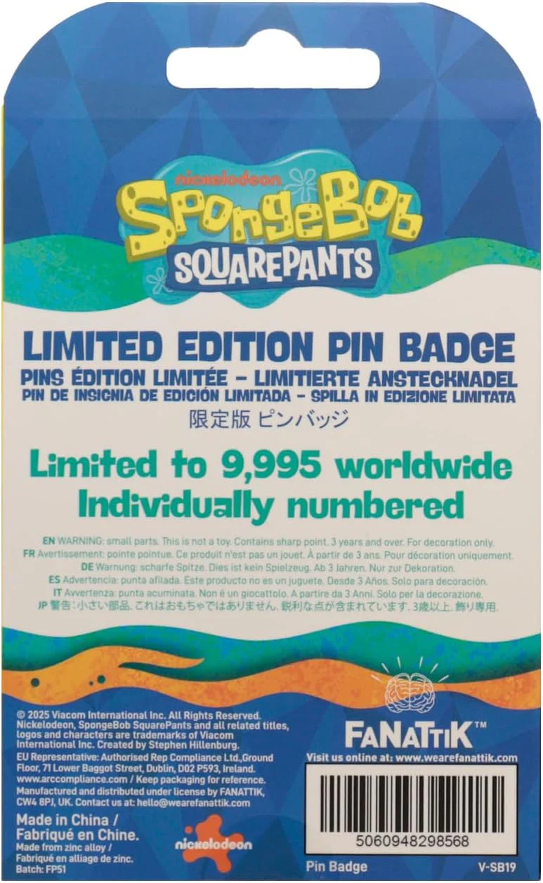 SpongeBob SquarePants - Spilla smaltata arcobaleno | Edizione limitata da collezione | Prodotto con licenza ufficiale | Numerata singolarmente | 41 x 45 mm - Image 5