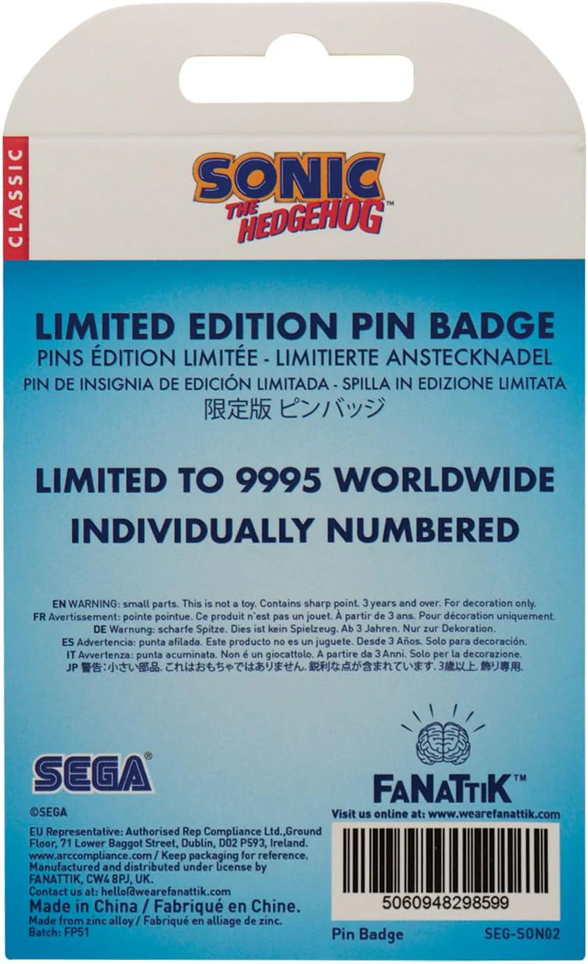 Distintivo a spillo Sonic the Hedgehog Sonic, Tails & Knuckles, edizione limitata, numerati individualmente (9995 in tutto il mondo), 40 mm - Image 4
