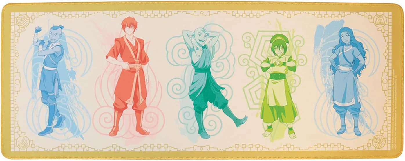 Avatar: The Last Airbender Elements Schreibtischunterlage und Untersetzer-Set – Offizielles großes Gaming-Mauspad, 800 x 300 mm, mit rutschfester Unterseite und verstärkten Kanten - Image 3