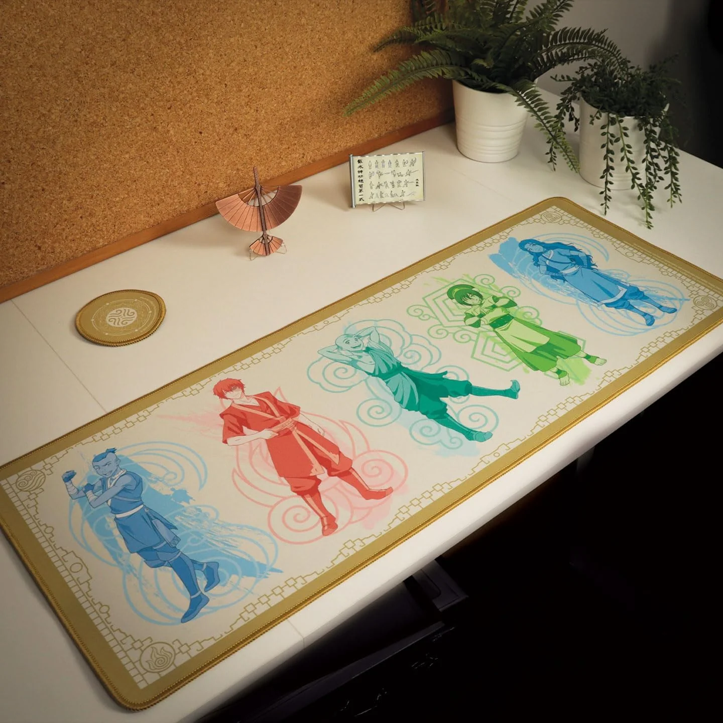 Avatar: The Last Airbender Elements Schreibtischunterlage und Untersetzer-Set – Offizielles großes Gaming-Mauspad, 800 x 300 mm, mit rutschfester Unterseite und verstärkten Kanten - Image 6