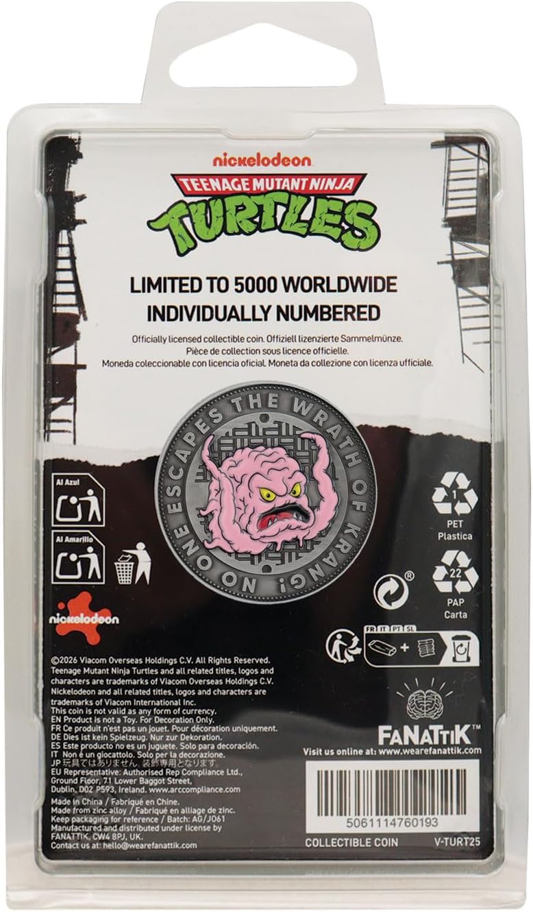 FaNaTtik Teenage Mutant Ninja Turtles – Krang Limited Edition Sammelmünze – individuell nummerierte, doppelseitige Emaille-Ausstellungsstück - Image 5