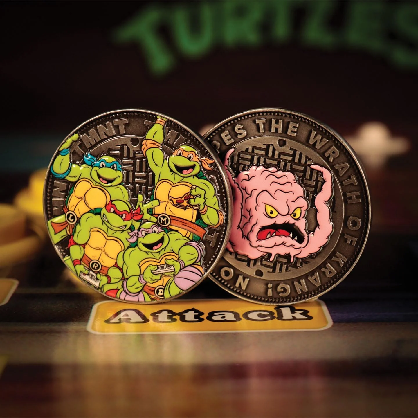 FaNaTtik Teenage Mutant Ninja Turtles – Krang Limited Edition Sammelmünze – individuell nummerierte, doppelseitige Emaille-Ausstellungsstück - Image 7